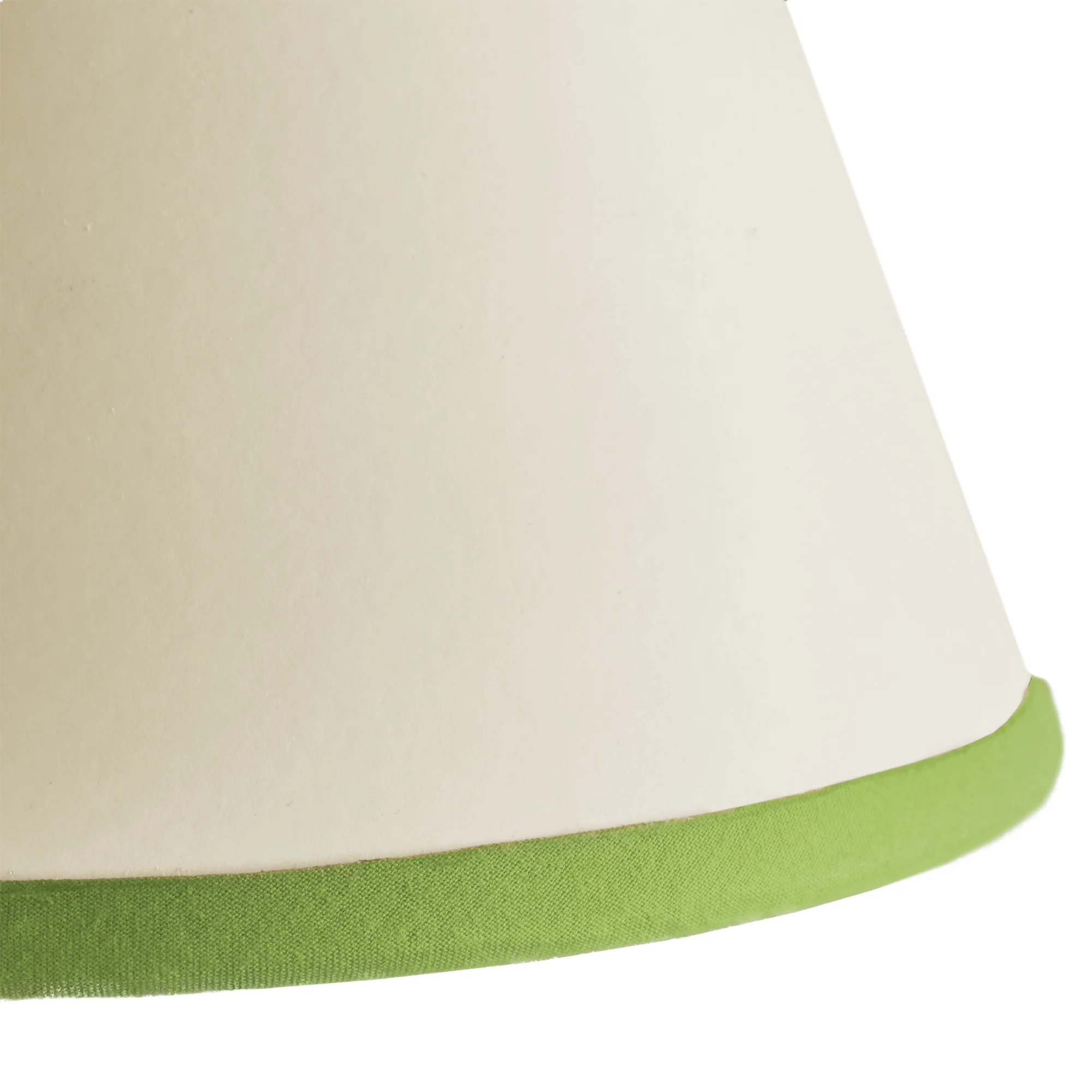 16 inch straight empire shade for cordless lamps Top n Tail shade in cream card with classic green tape