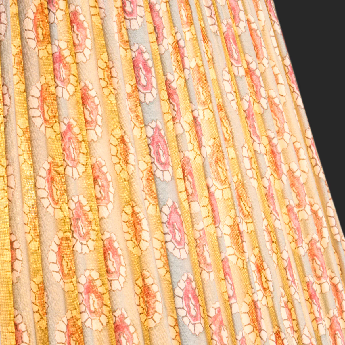 16 inch straight empire shade in aqua pink block printed Dotty gathered cotton by GP & J Baker - Image 3