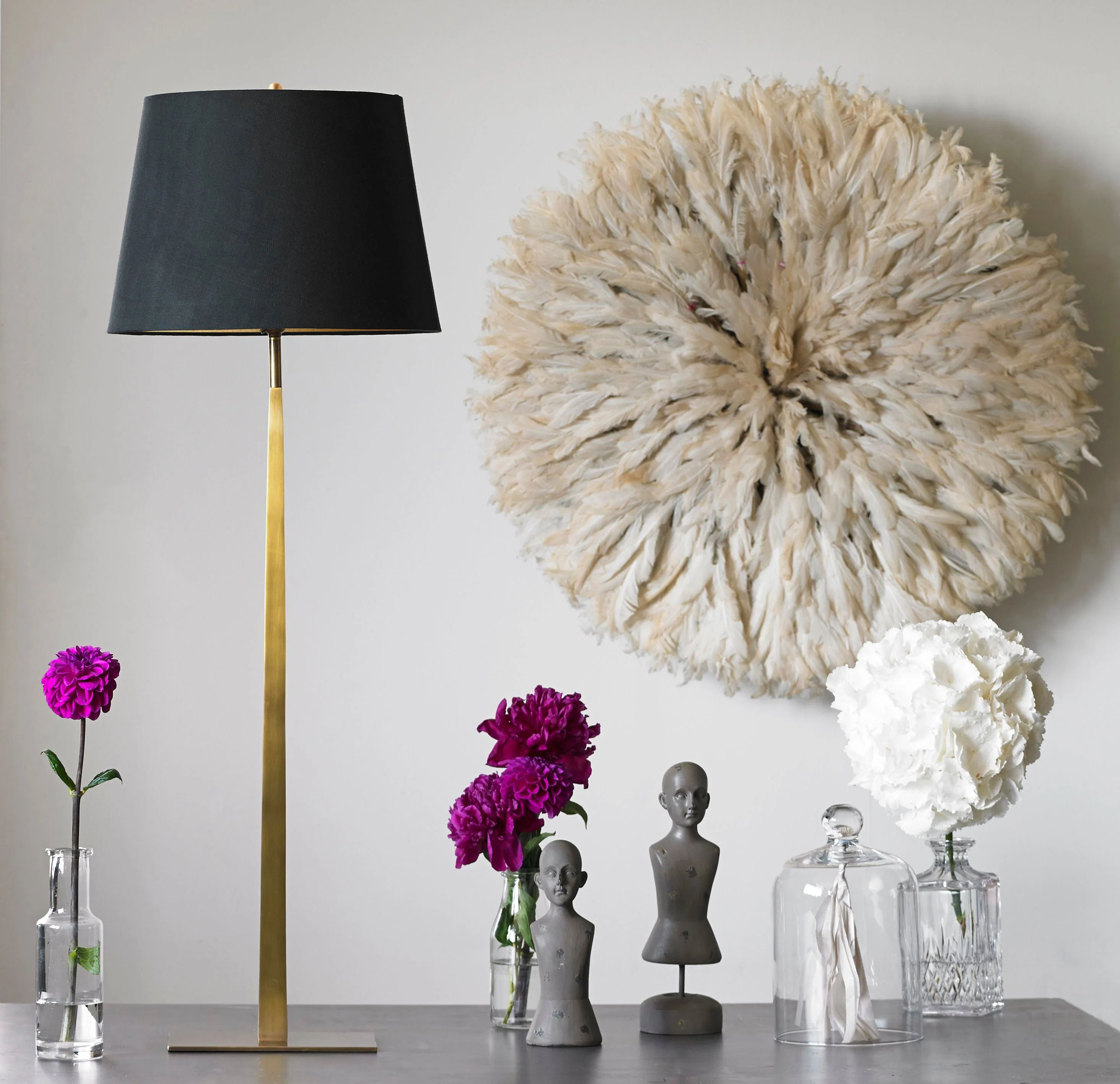 16 inch straight empire shade in black silk with glasgow gold interior - Image 4