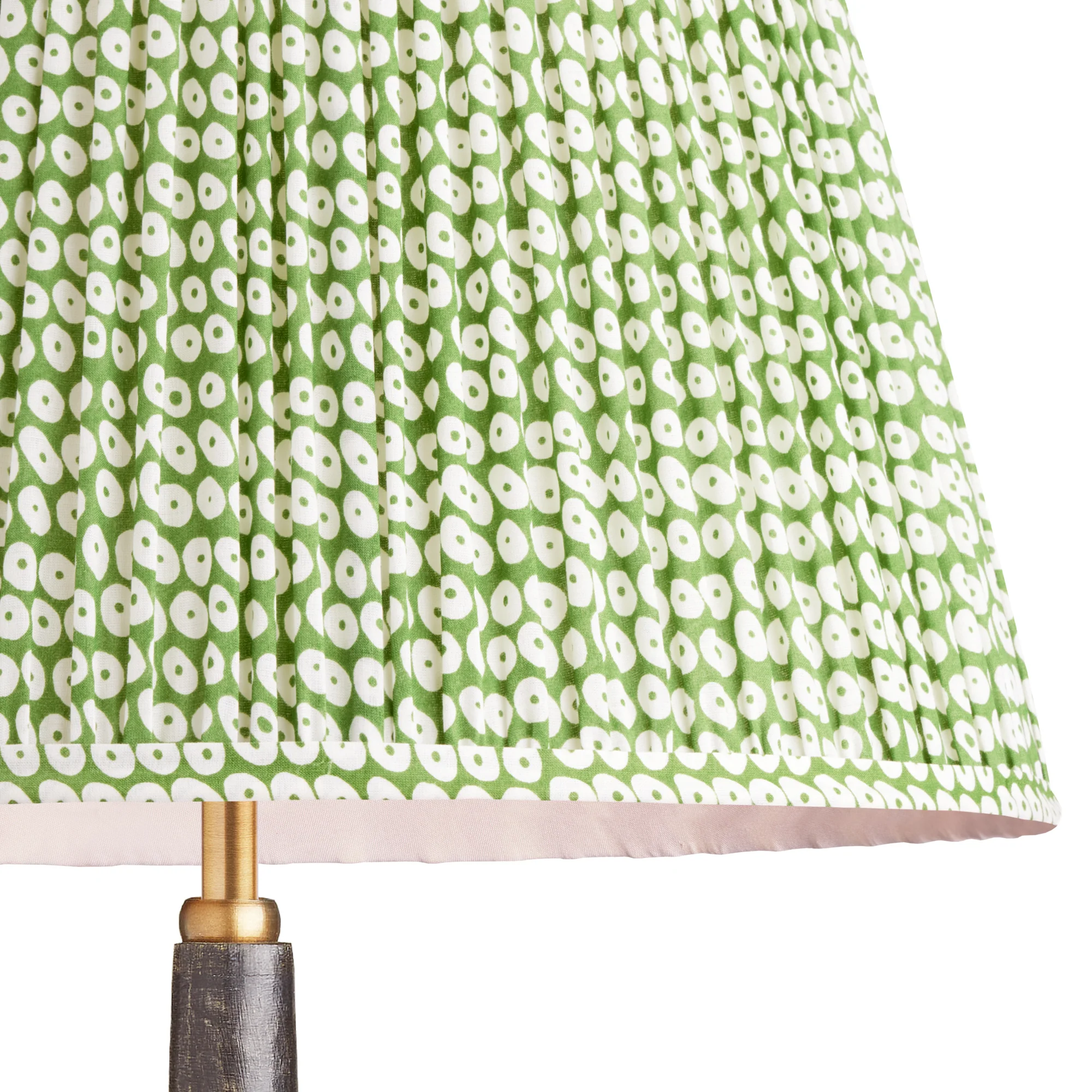 16 inch straight empire shade in green block printed cotton - Image 2