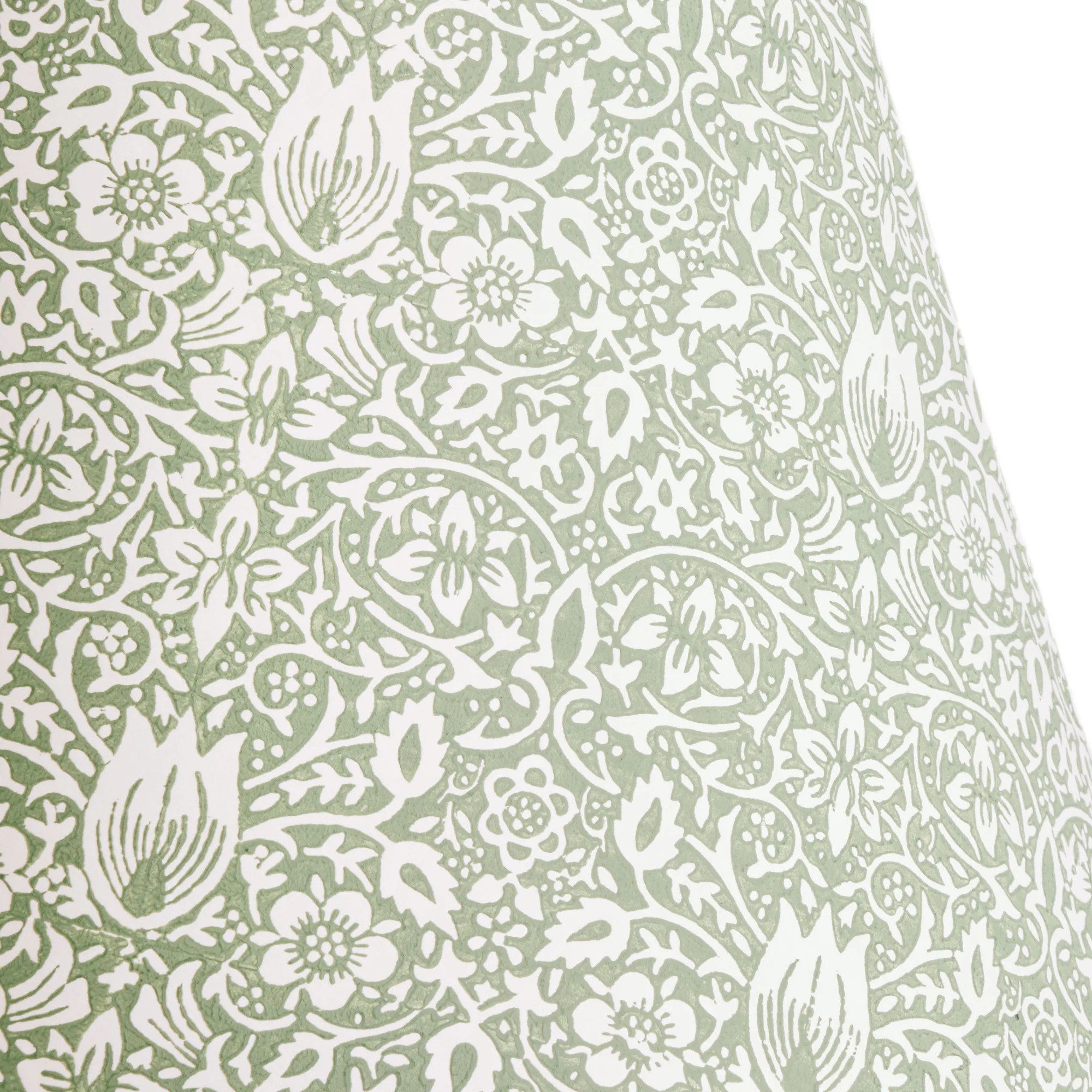 16 inch straight empire shade in leafy arbour Borage block printed card by Morris & Co