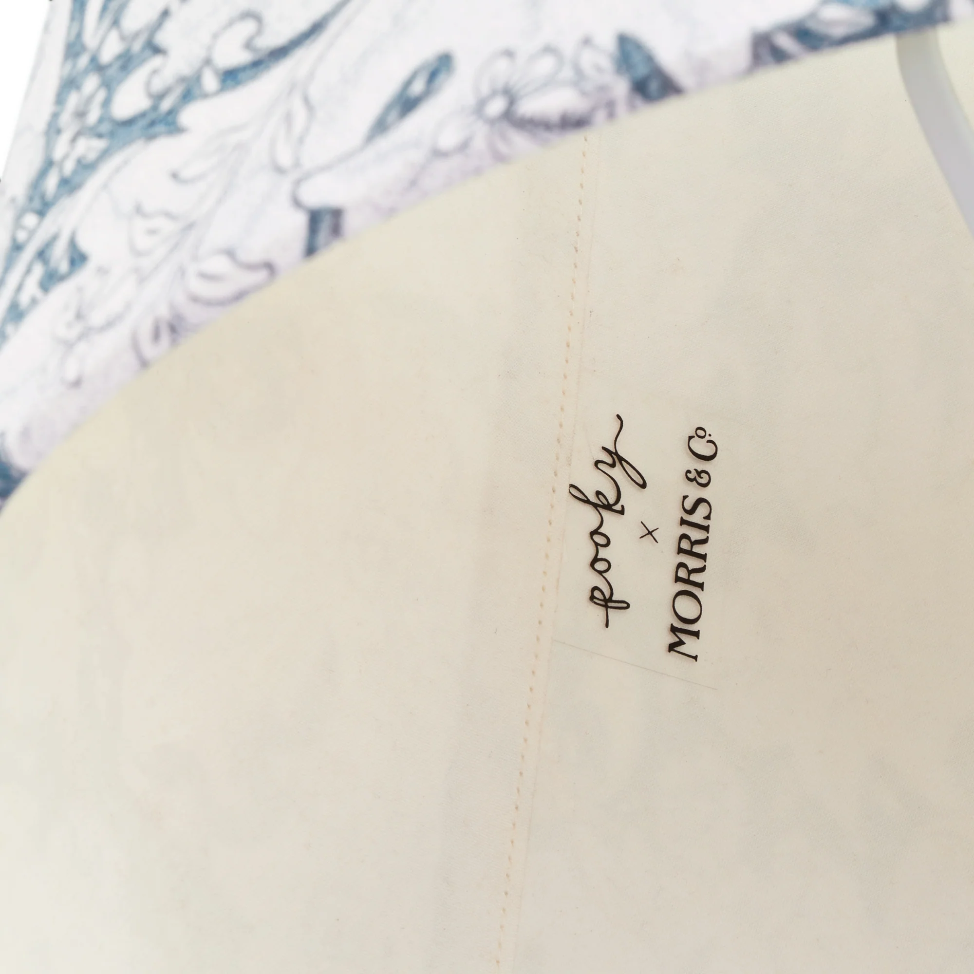 16 inch straight empire shade in slate blue wallflower printed cotton by Morris & Co - Image 4