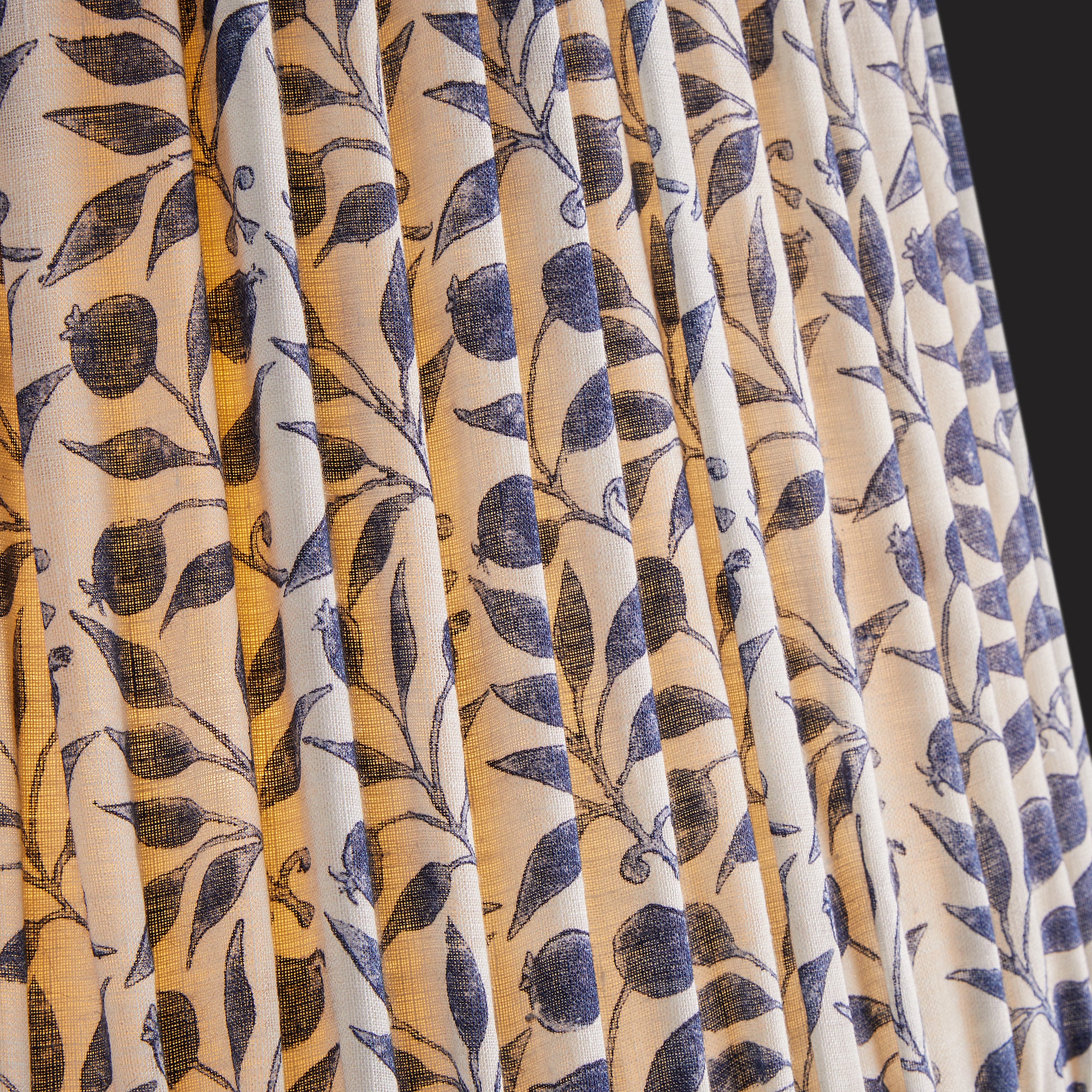 16 inch tall tapered shade in indigo rosehip linen by morris & co - Image 3
