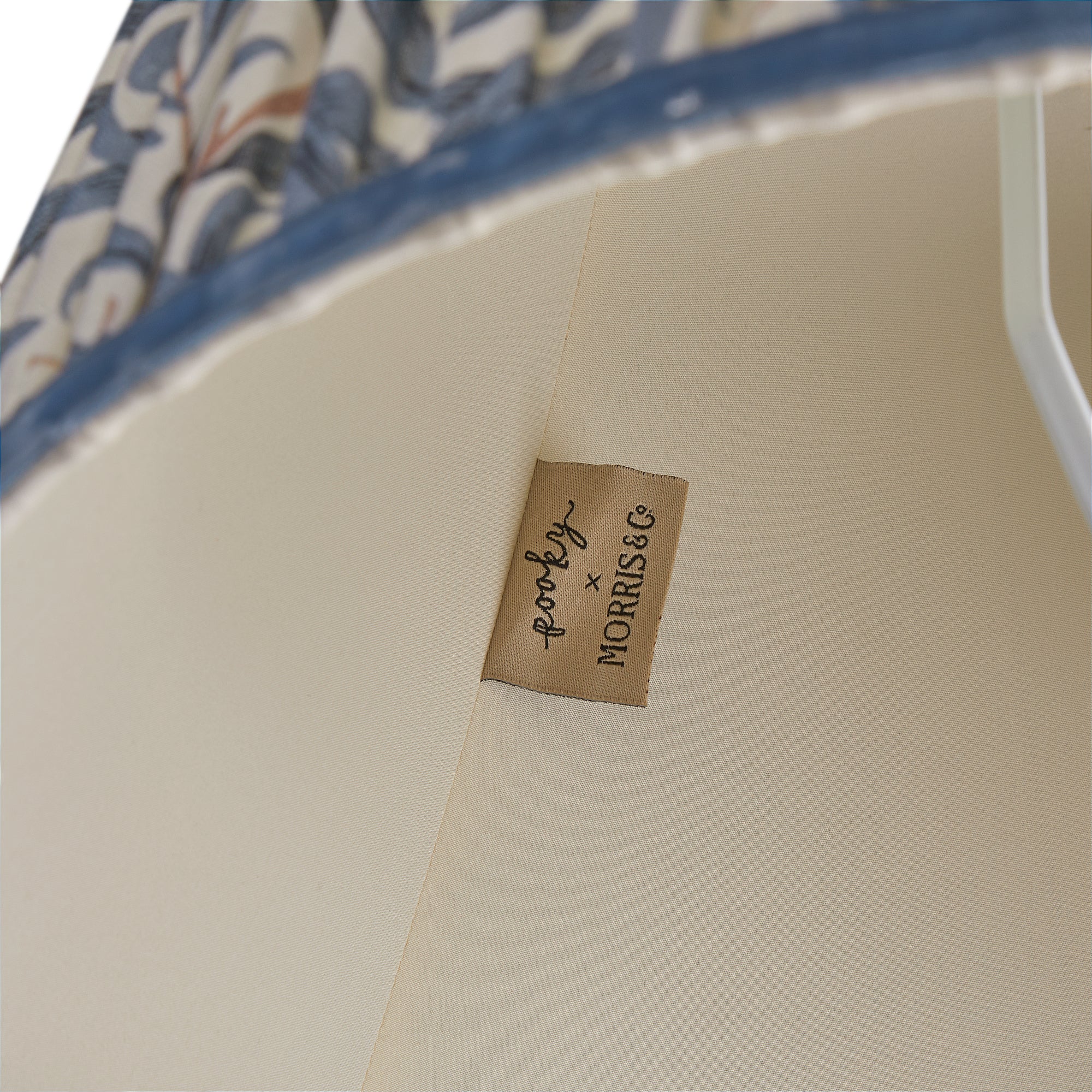 16 inch tall tapered shade in indigo willow bough linen by morris & co - Image 4