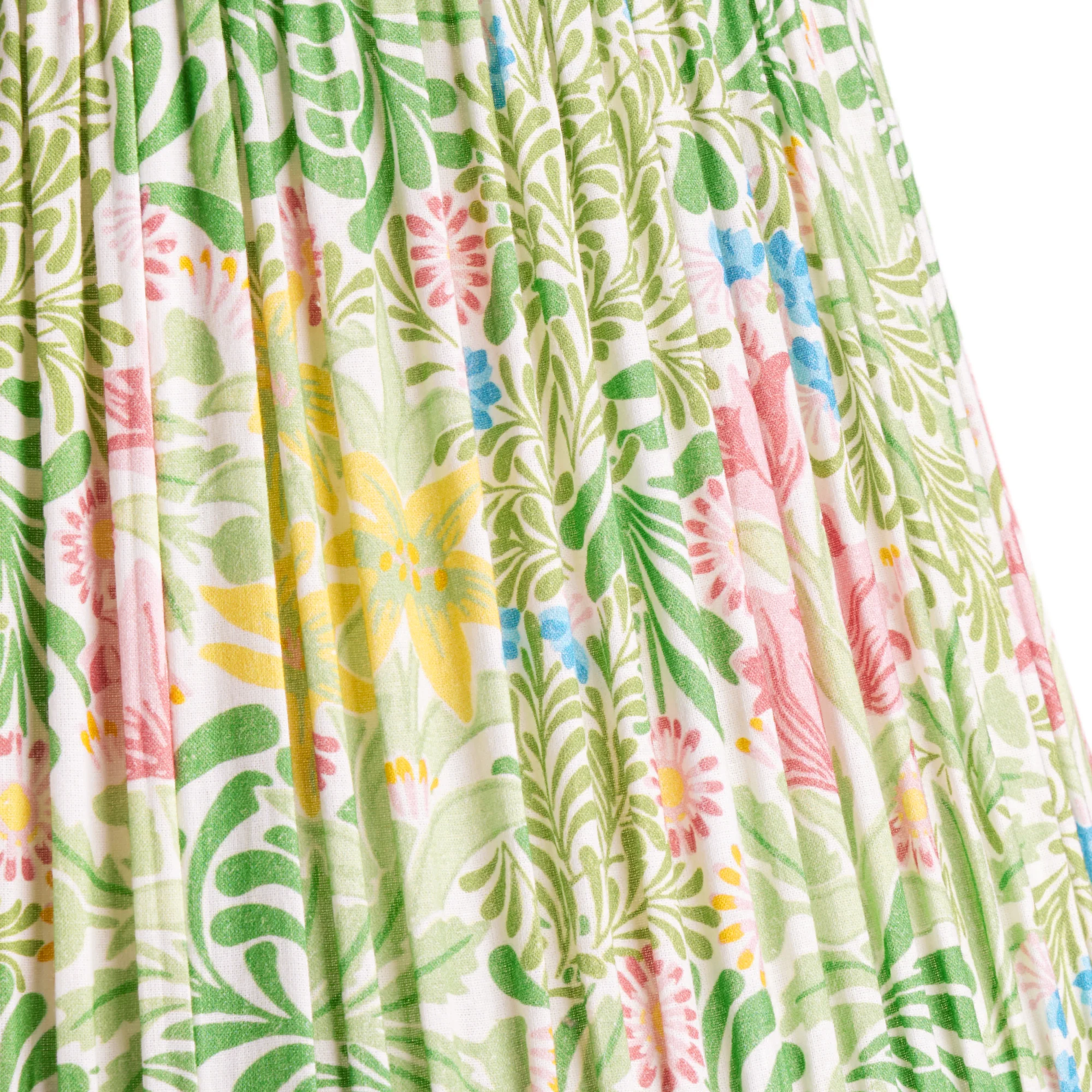 18 inch straight empire shade in boughs green and rose bower printed cotton by Morris & Co