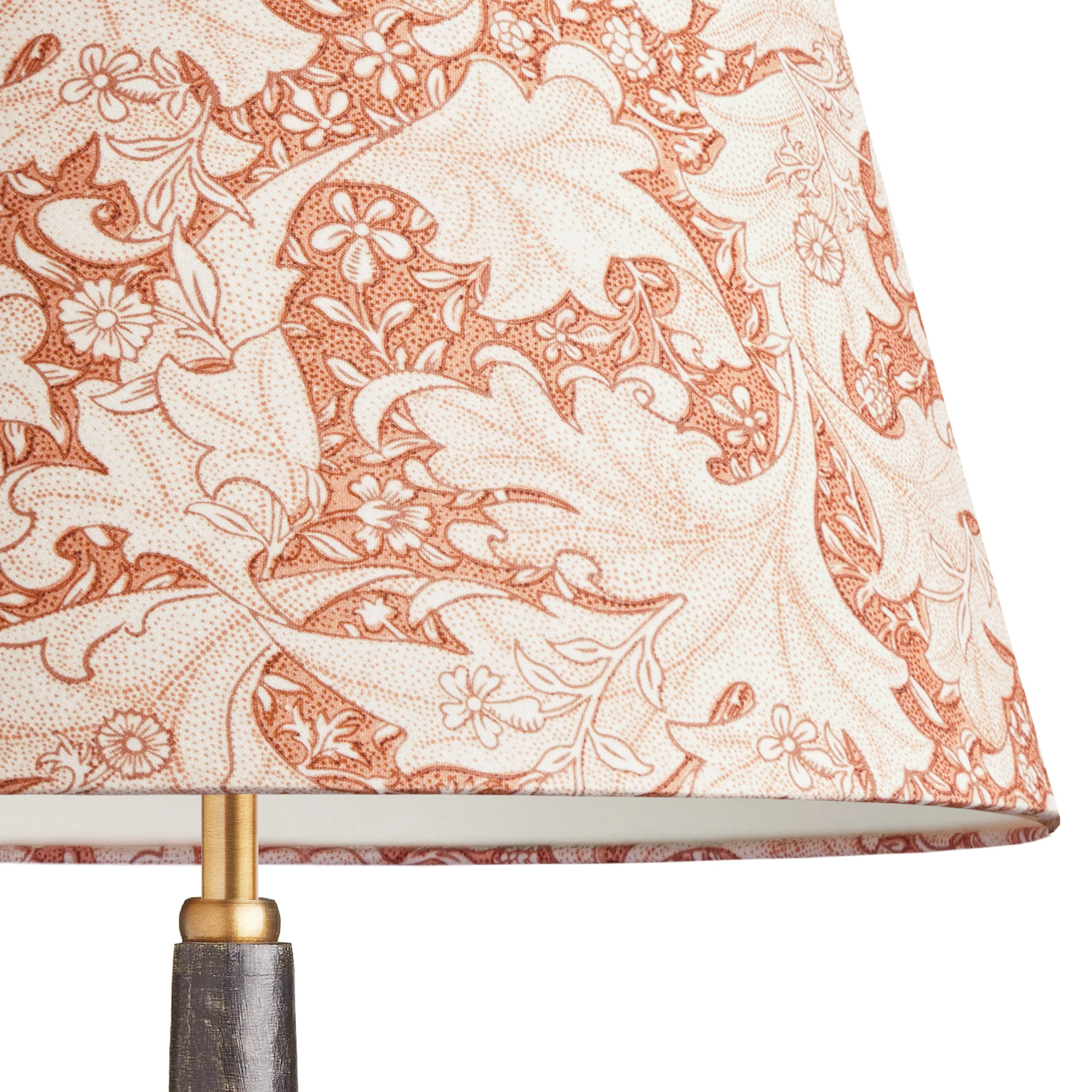 18 inch straight empire shade in brick dust wallflower printed cotton by Morris & Co - Image 2