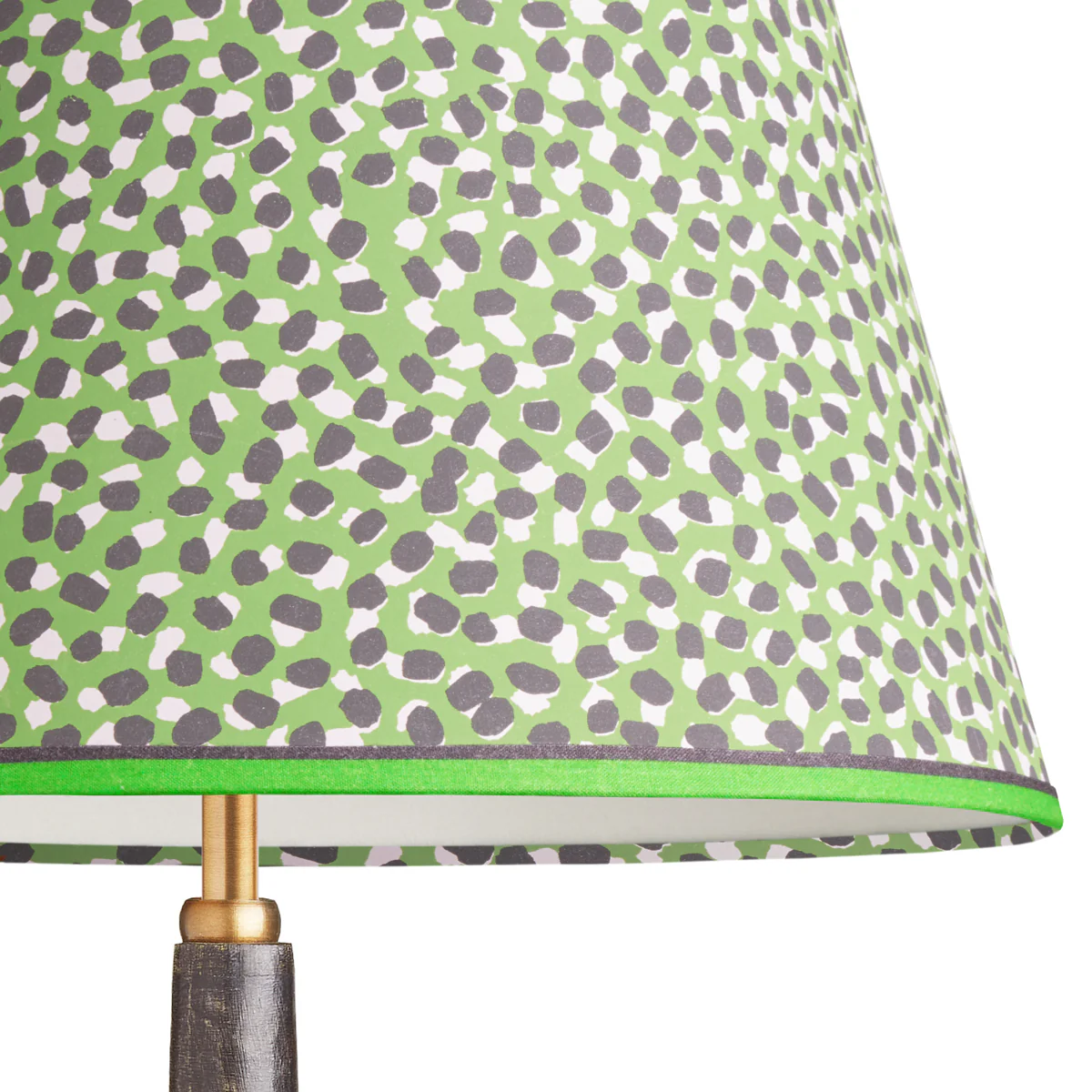 18 inch straight empire shade in emerald, black and white Polka Dot paper by GP & J Baker - Image 2