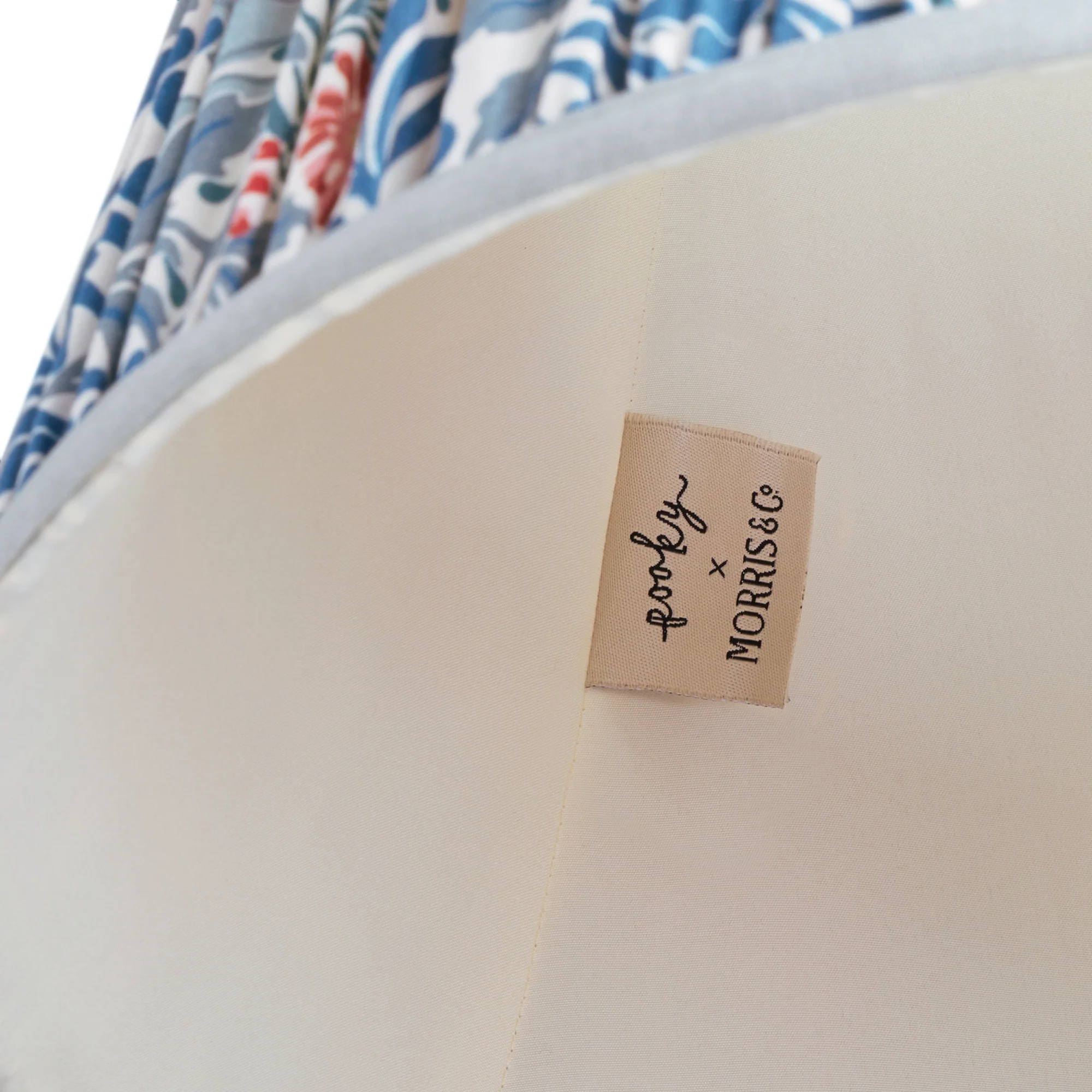 18 inch straight empire shade in indigo and barbed berry bower printed cotton by Morris & Co - Image 4