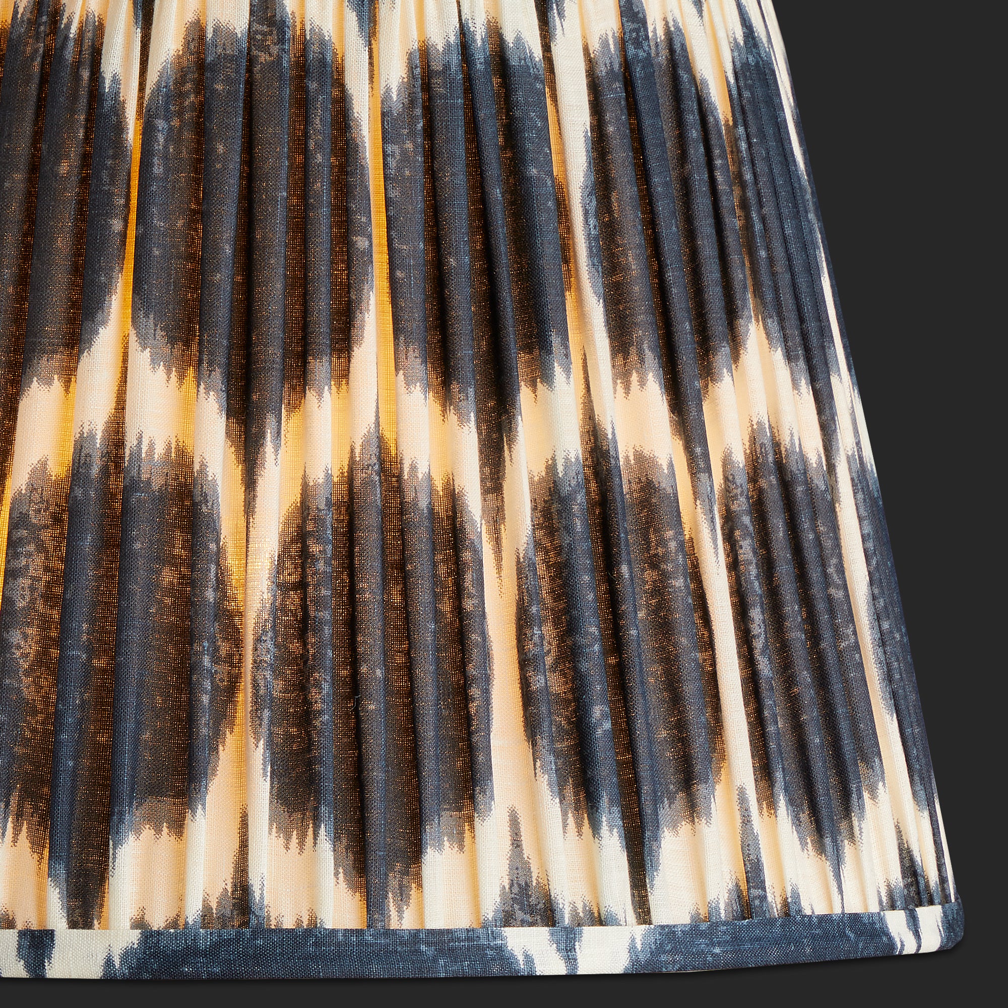 18 inch straight empire shade in yoda ikat printed navy linen - Image 3