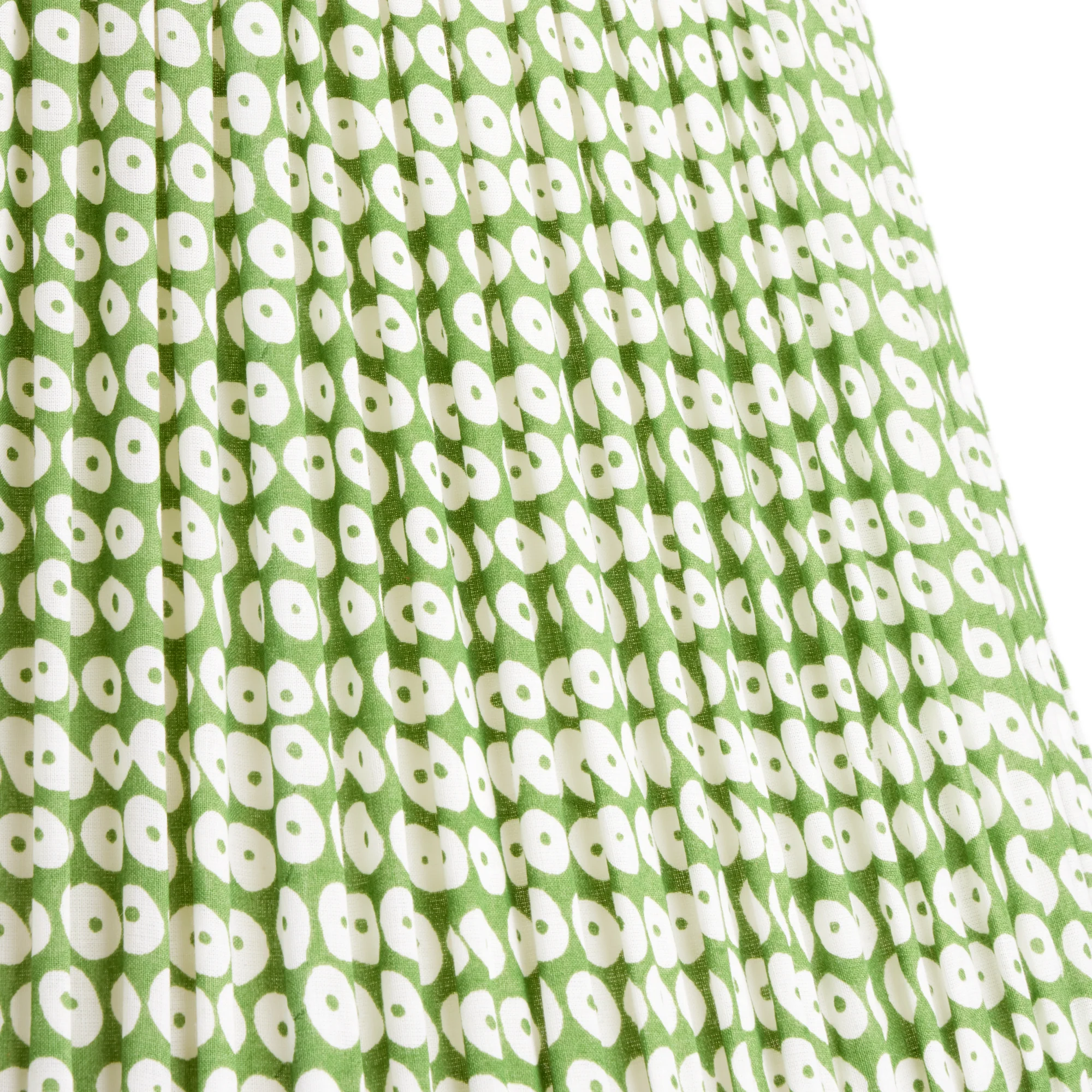 20 inch straight empire shade in green block printed cotton