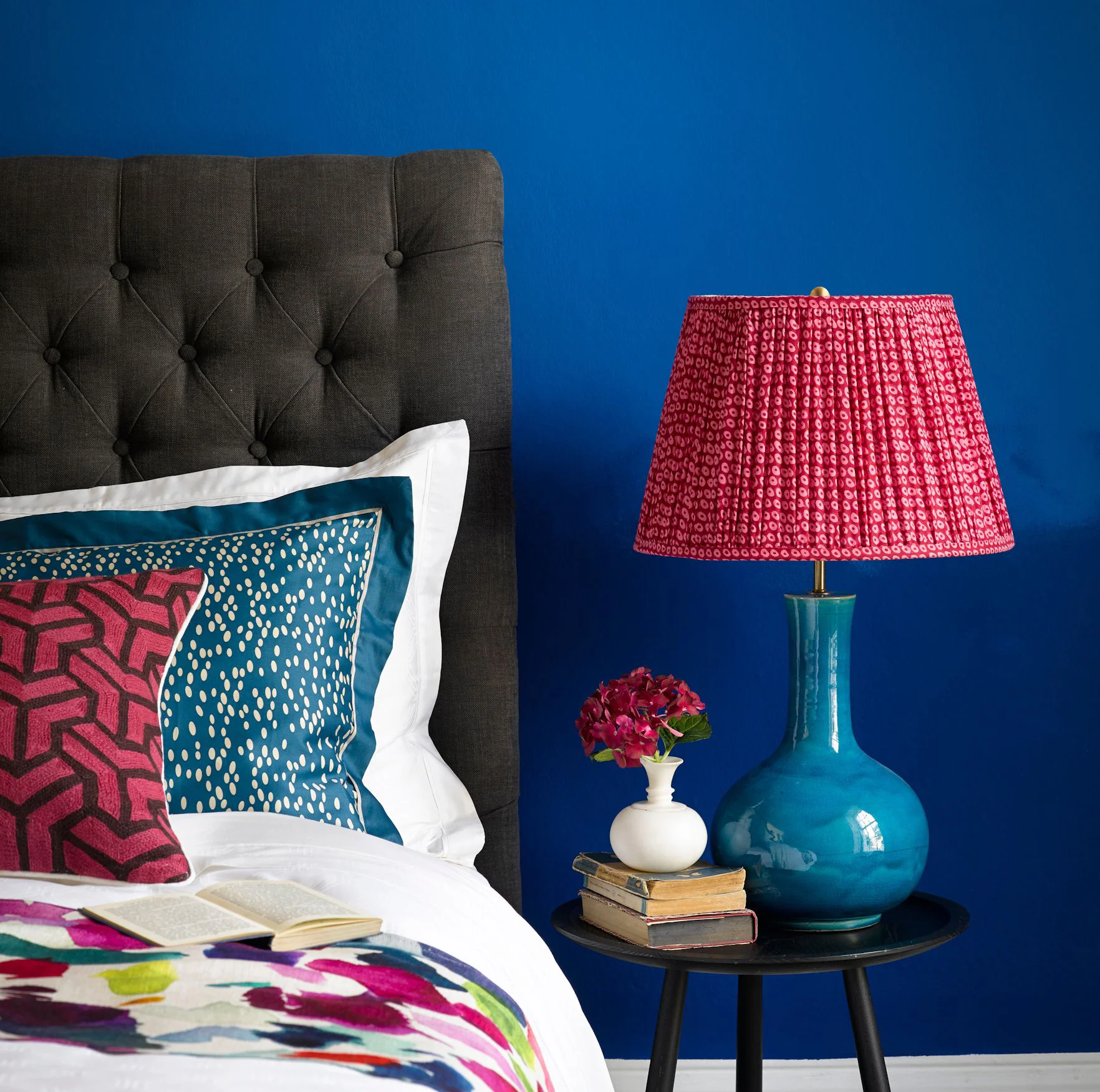 20 inch straight empire shade in pink block printed cotton - Image 4