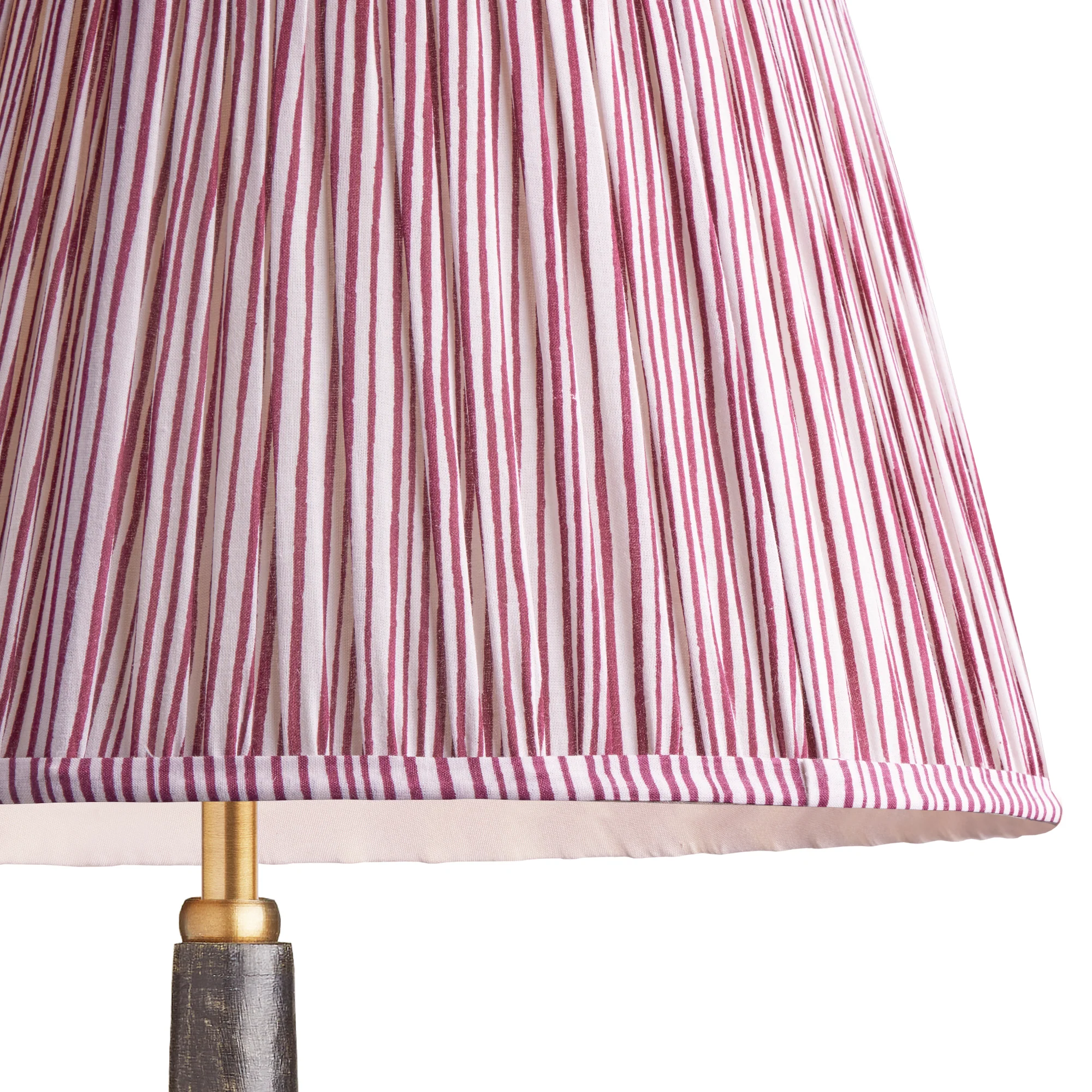 20 inch straight empire shade in ruby candy stripe block printed cotton - Image 2