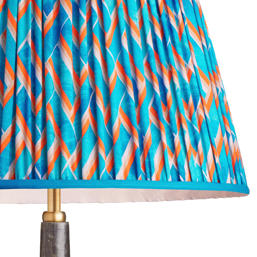 5.5 inch tall tapered clip on shade in blue herringbone by Matthew Williamson - Image 2