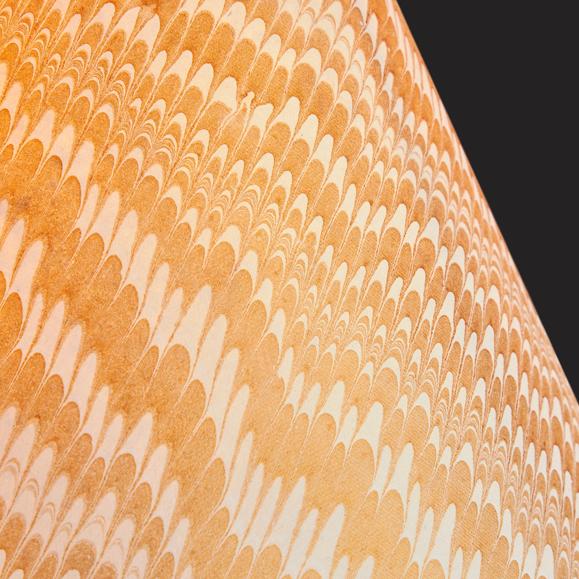 5.5 inch tall tapered clip on shade in gold and white porto hand made marble paper - Image 3