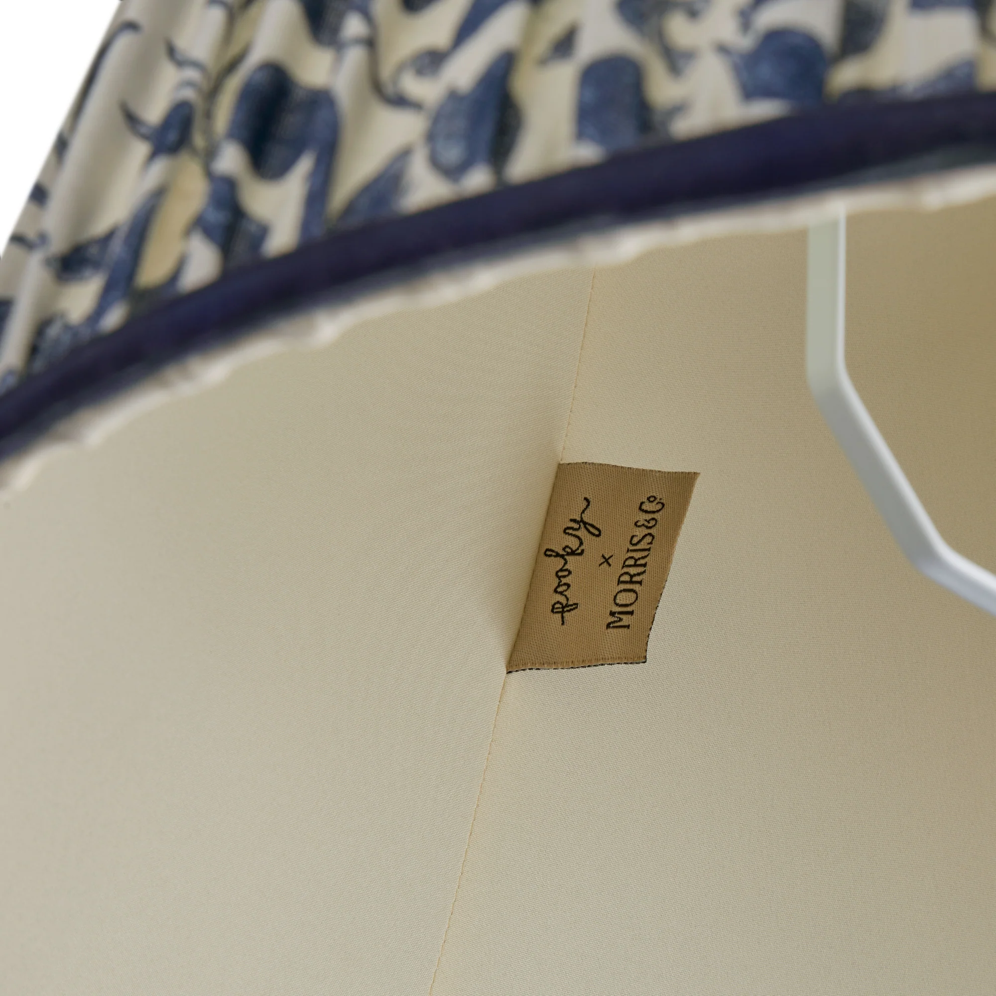 5.5 inch tall tapered clip on shade in indigo rosehip linen by morris & co - Image 4