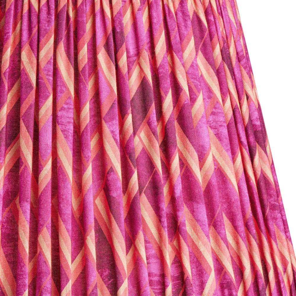 5.5 inch tall tapered clip on shade in pink herringbone by Matthew Williamson