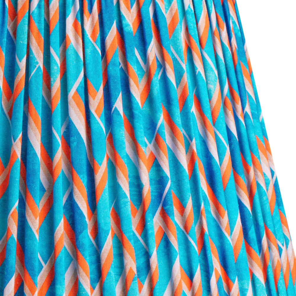 5.5 inch tall tapered shade for cordless lamps in blue herringbone by Matthew Williamson