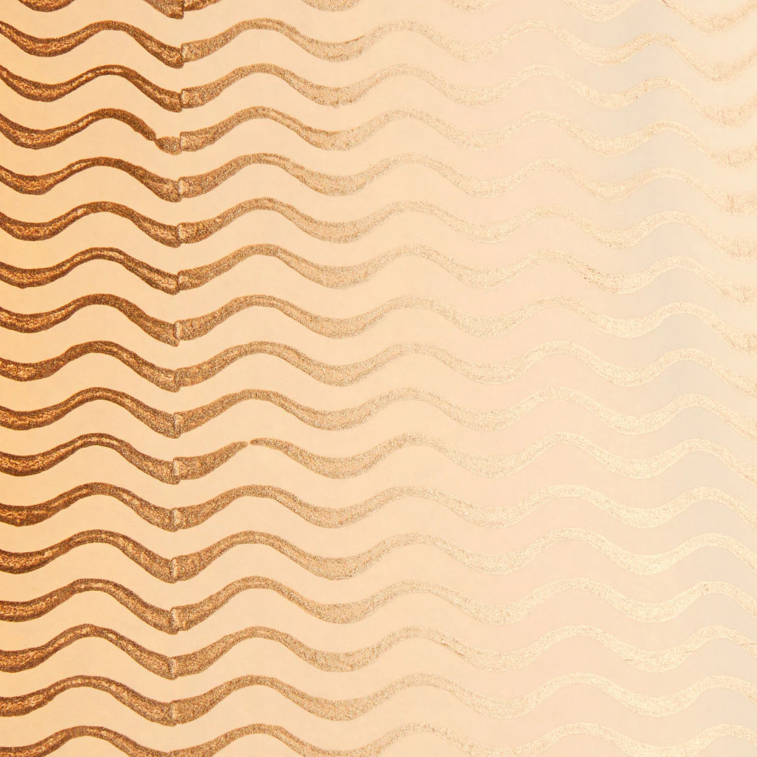 5.5 inch tall tapered shade for cordless lamps in gold ripples hand painted card - Image 2