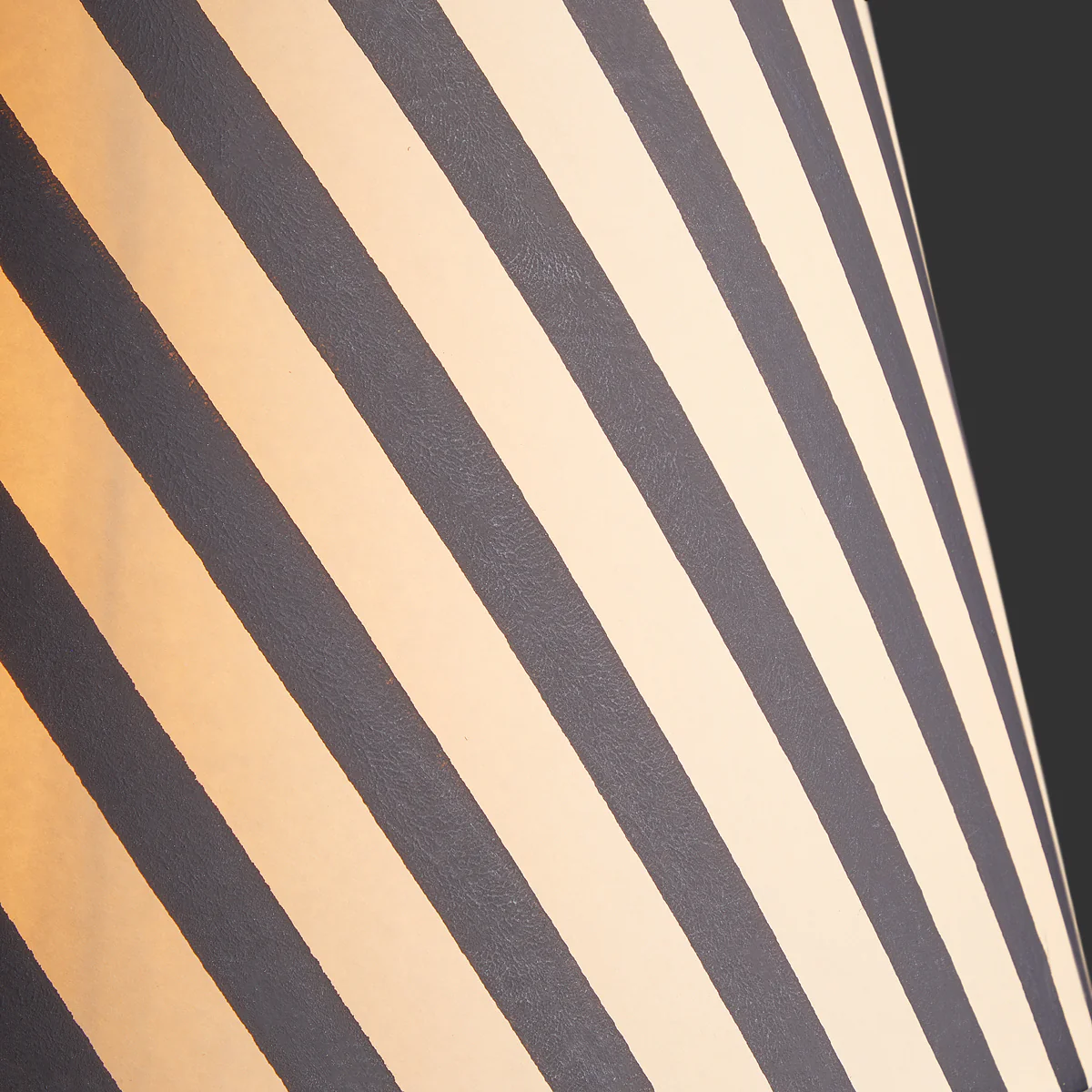 5.5 inch tall tapered shade for cordless lamps in jet stripes hand painted card - Image 3