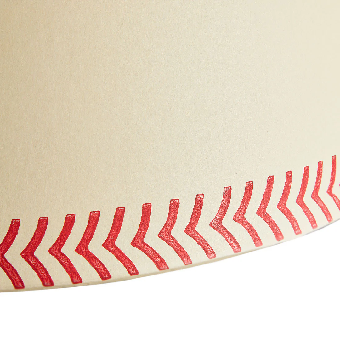 5.5 inch tall tapered shade for cordless lamps in scarlet arrows hand painted card