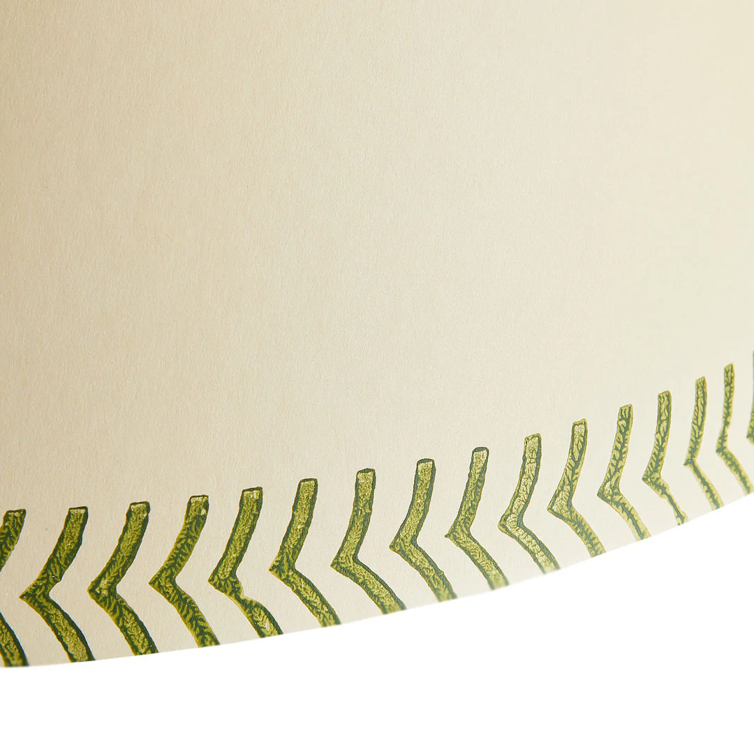 5.5 inch tall tapered shade for cordless lamps in verdant arrows hand painted card