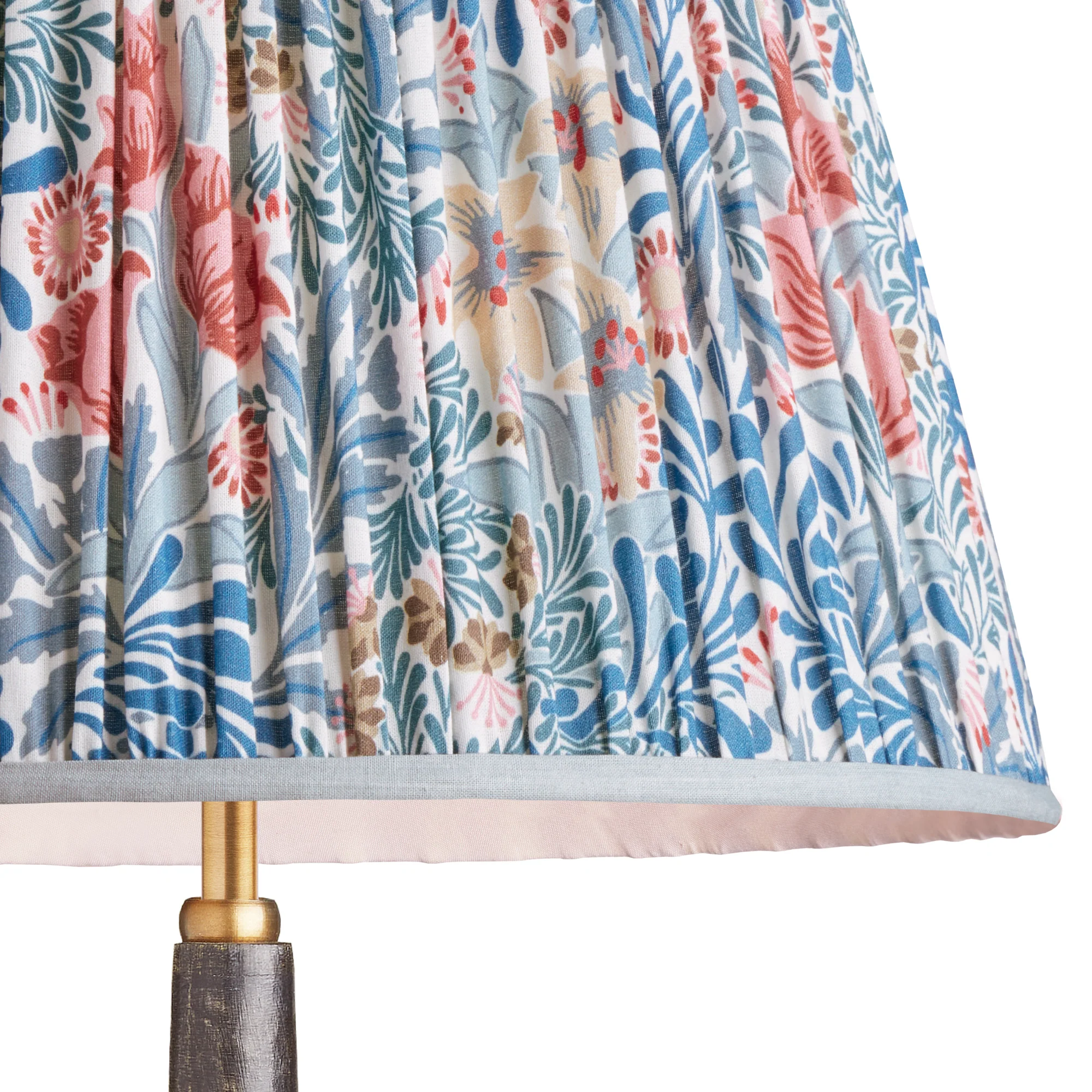 5.5 inches tall tapered shade in indigo and barbed berry bower printed cotton by Morris & co. - Image 2
