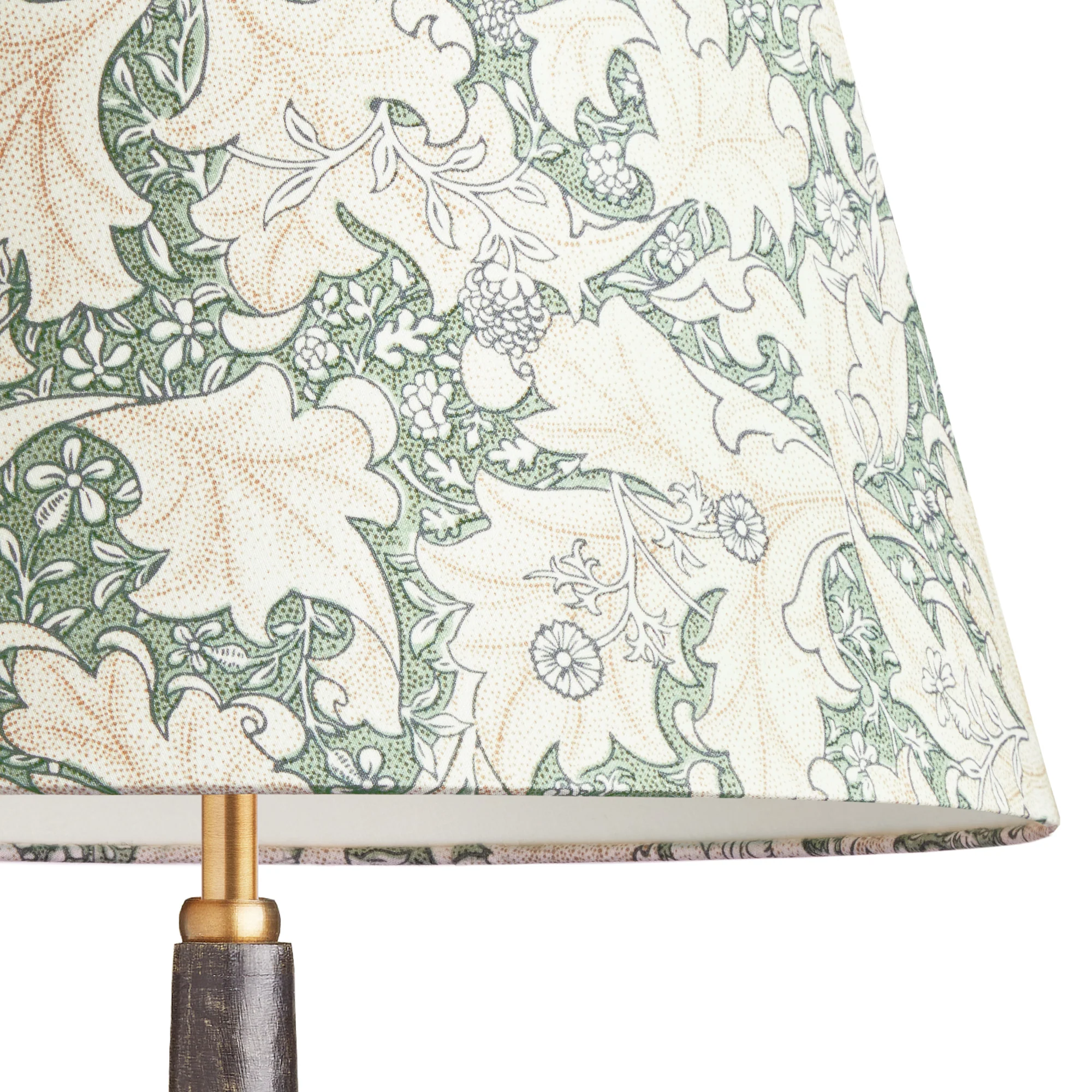 5.5 inches tall tapered shade in thyme wallflower printed cotton by Morris & co. - Image 2