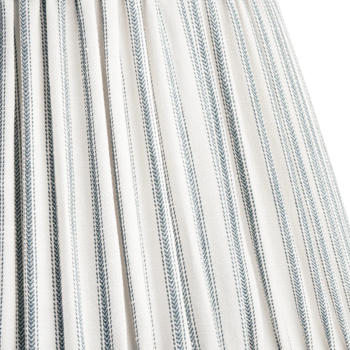 6 inch empire clip on bloomer shade in blue ticking linen