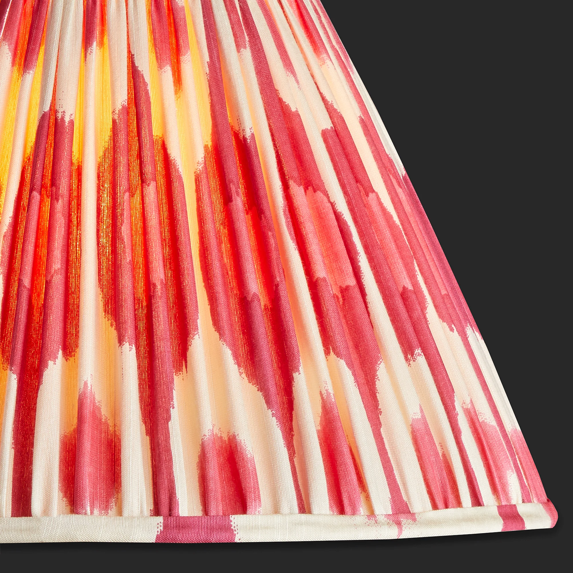 6 inch empire clip on shade in egg & spoon ikat berries silk - Image 2