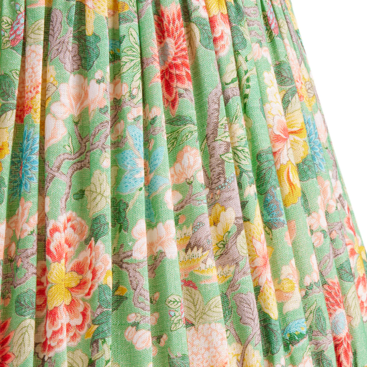 6 inch empire clip on shade in emerald Little Magnolia linen by GP & J Baker