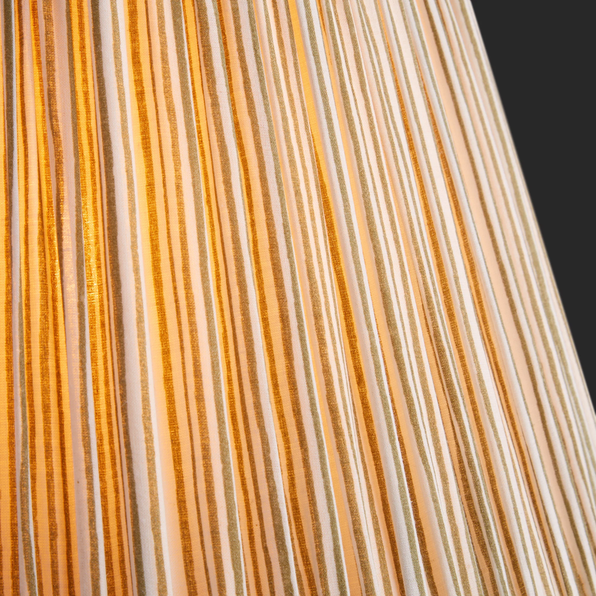 6 inch empire clip on shade in green candy stripe block printed cotton - Image 3