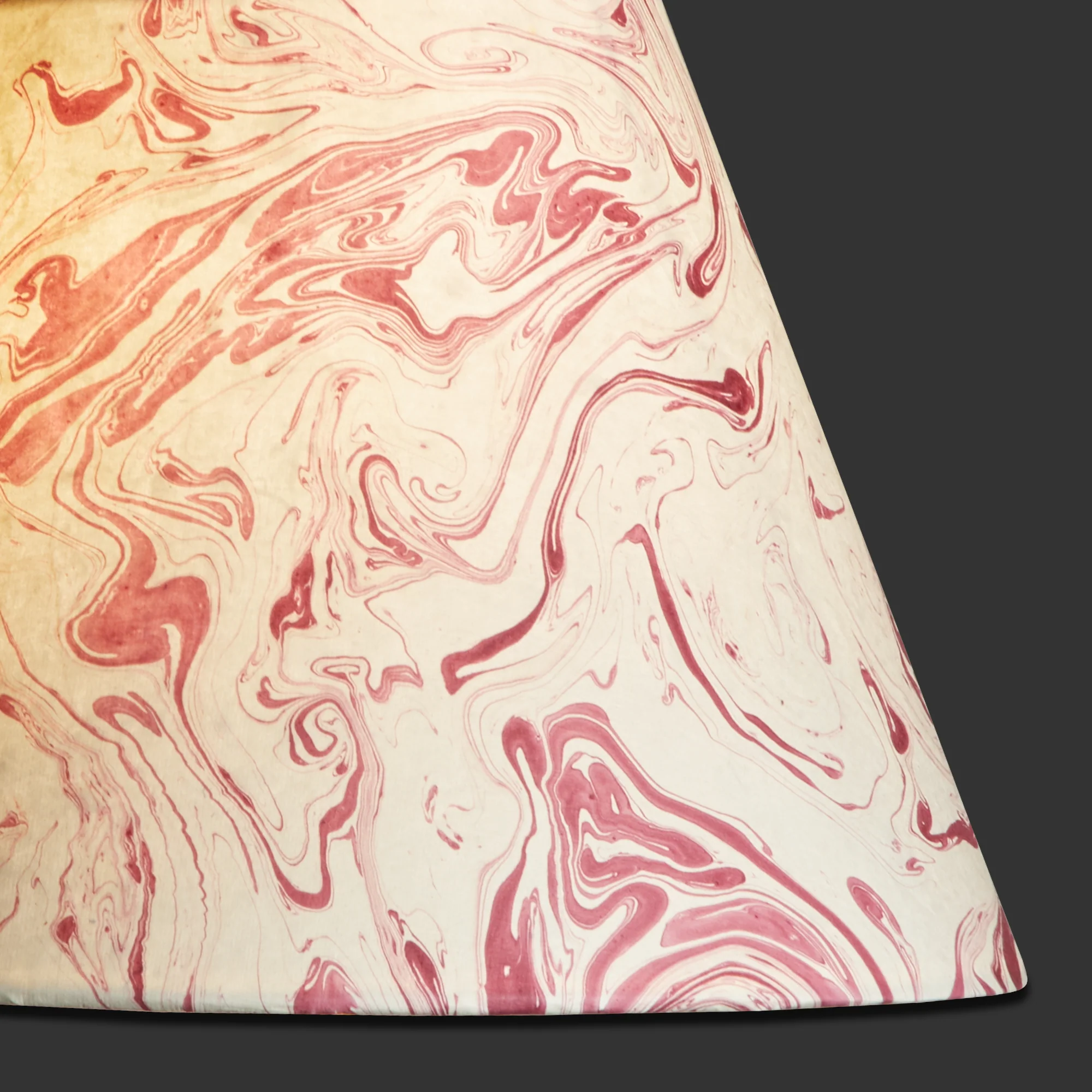 6 inch empire clip on shade in red tanaro hand made marbled paper - Image 2