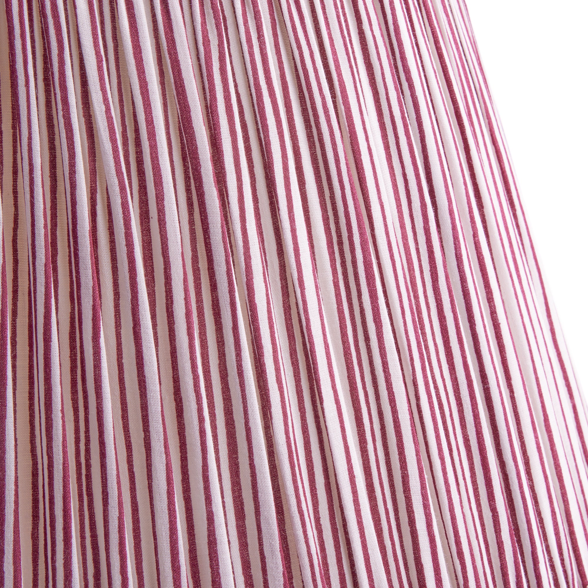 6 inch empire clip on shade in ruby candy stripe block printed cotton
