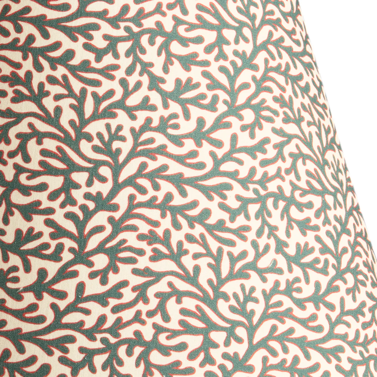 6 inch empire shade for cordless lamps in aqua red Tuffley cotton by GP & J Baker
