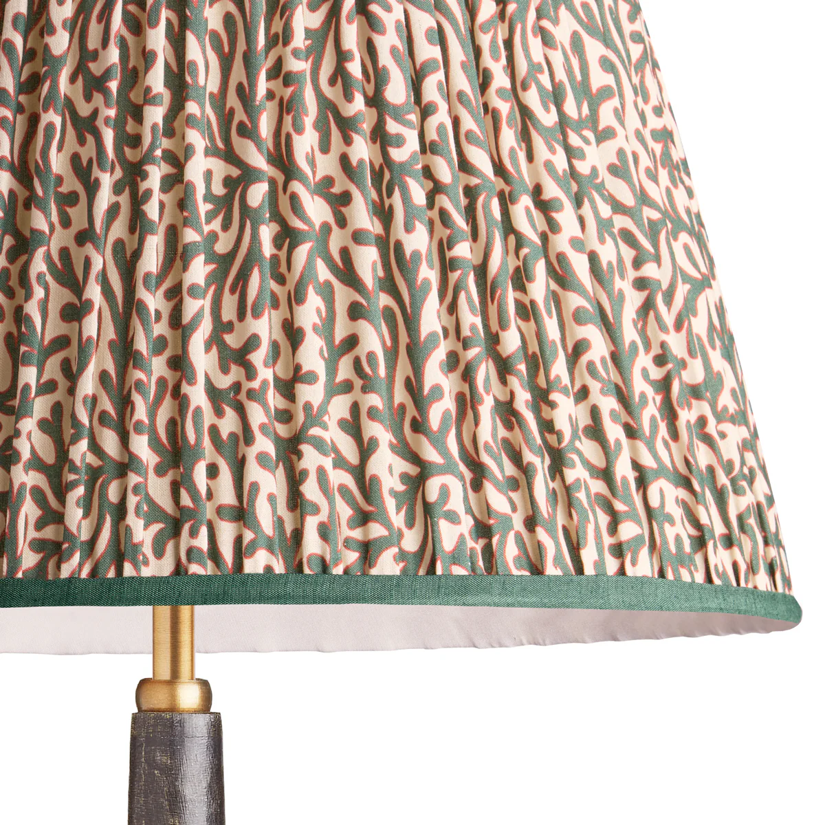 6 inch empire shade for cordless lamps in aqua red Tuffley gathered cotton by GP & J Baker - Image 2