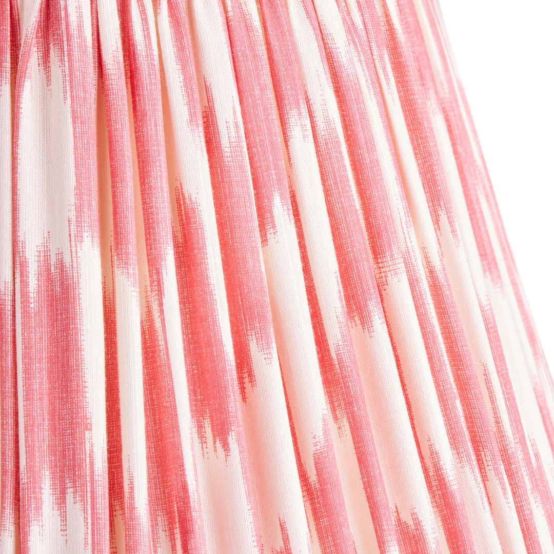 6 inch empire shade for cordless lamps in atlas ikat coral and cream silk