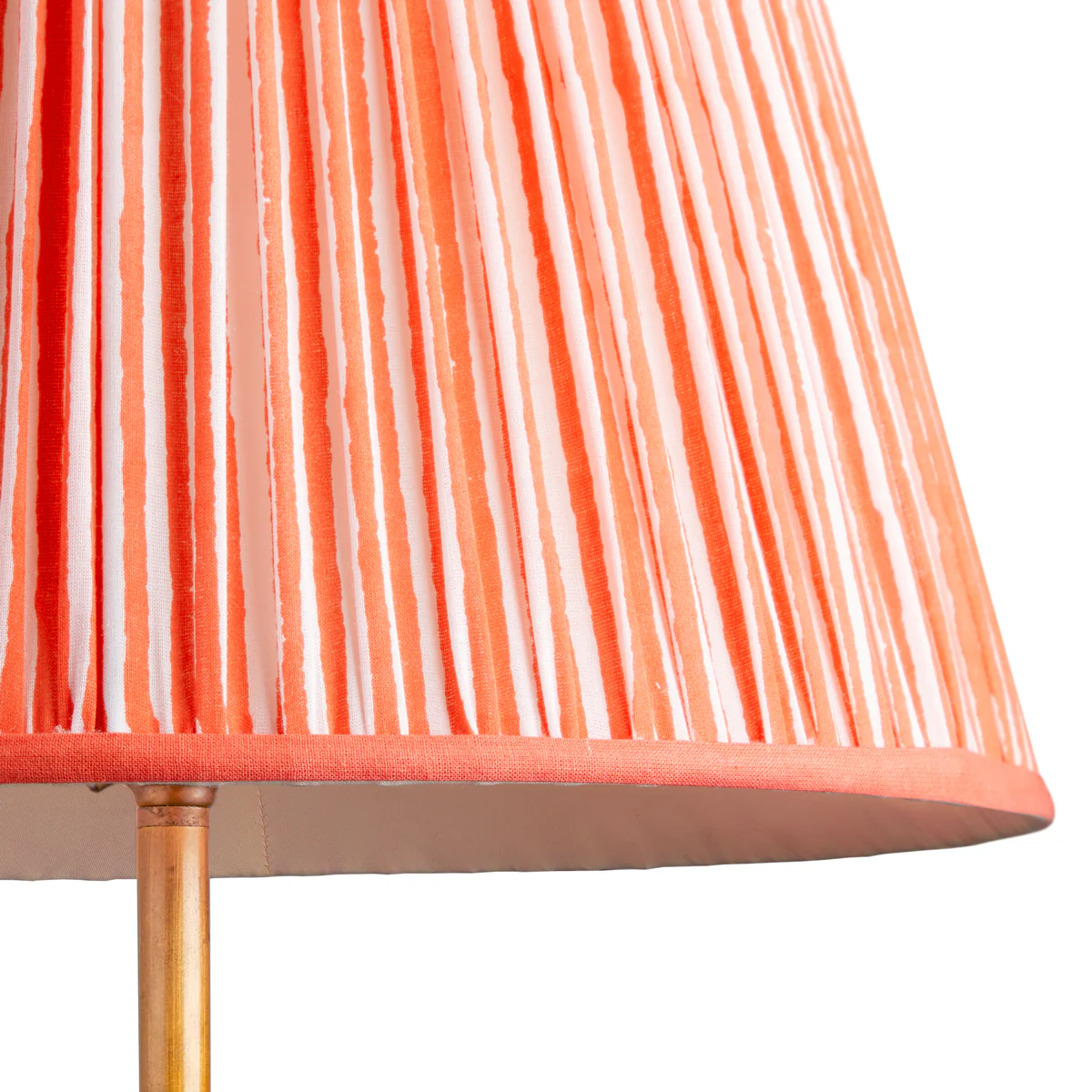 6 inch empire shade for cordless lamps in coral chalk stripes printed cotton - Image 2