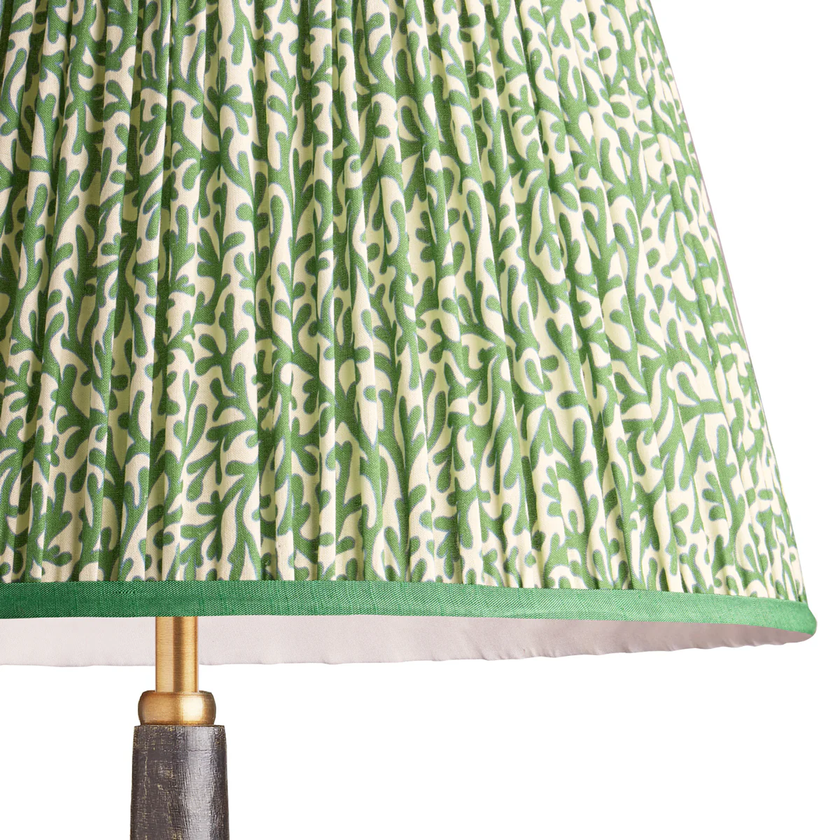 6 inch empire shade for cordless lamps in green blue Tuffley gathered cotton by GP & J Baker - Image 2