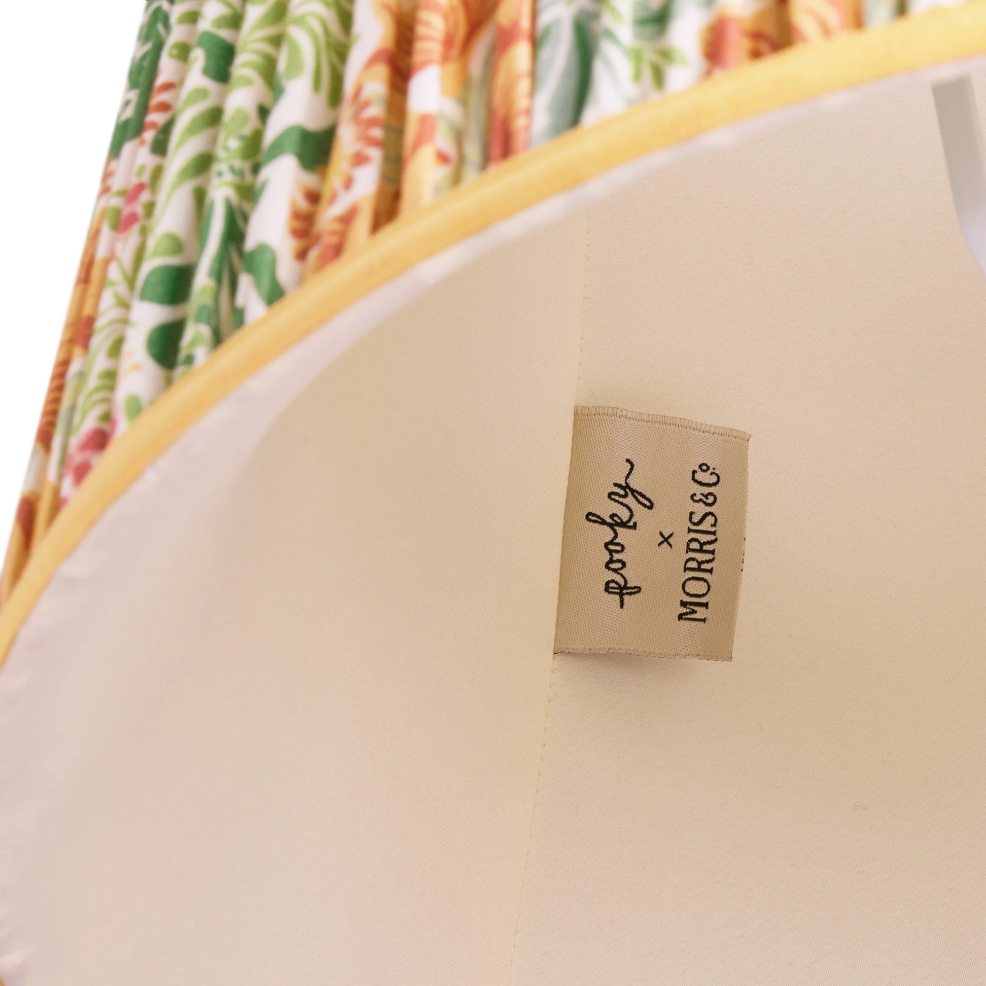 6 inch empire shade for cordless lamps in herball and weld Bower printed cotton by Morris & co. - Image 4