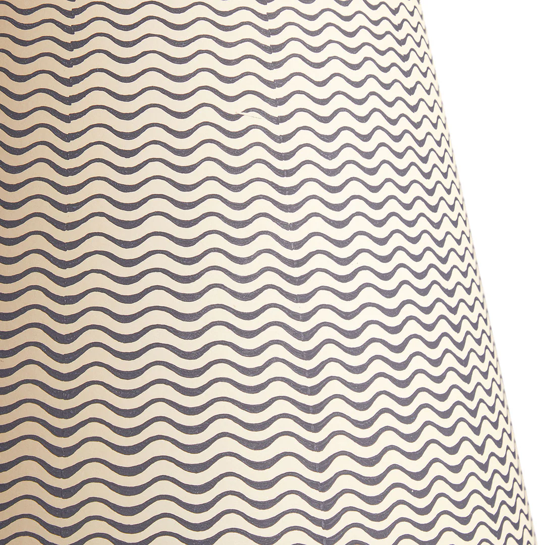6 inch empire shade for cordless lamps in jet ripples hand painted card