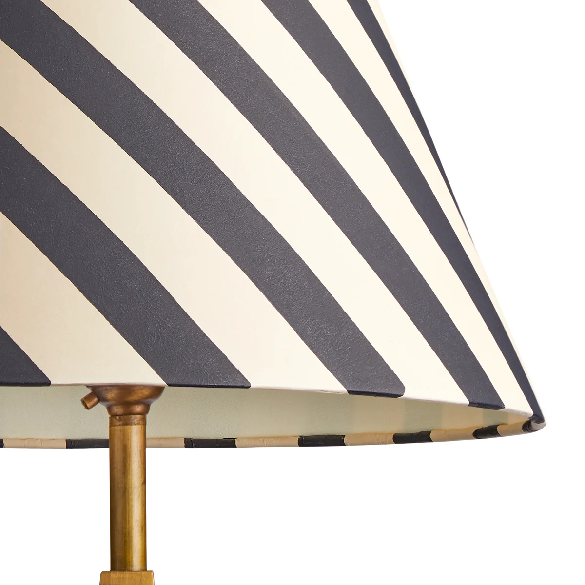 6 inch empire shade for cordless lamps in jet stripes hand painted card - Image 2