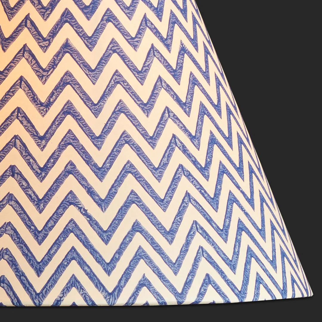 6 inch empire shade for cordless lamps in ocean maps hand painted card - Image 3
