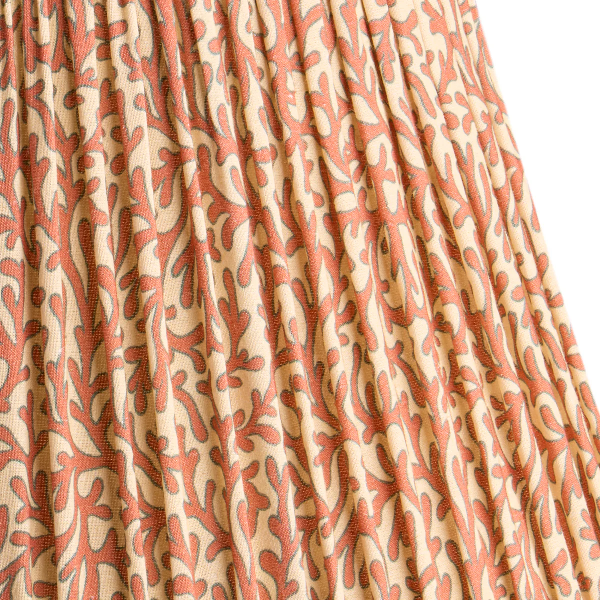 6 inch empire shade for cordless lamps in red aqua Tuffley gathered cotton by GP & J Baker