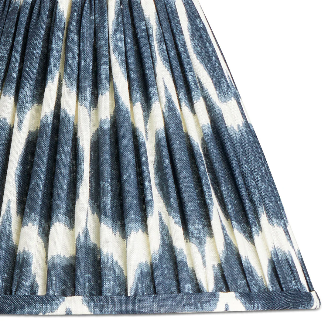6 inch empire shade for cordless lamps in yoda ikat printed navy linen