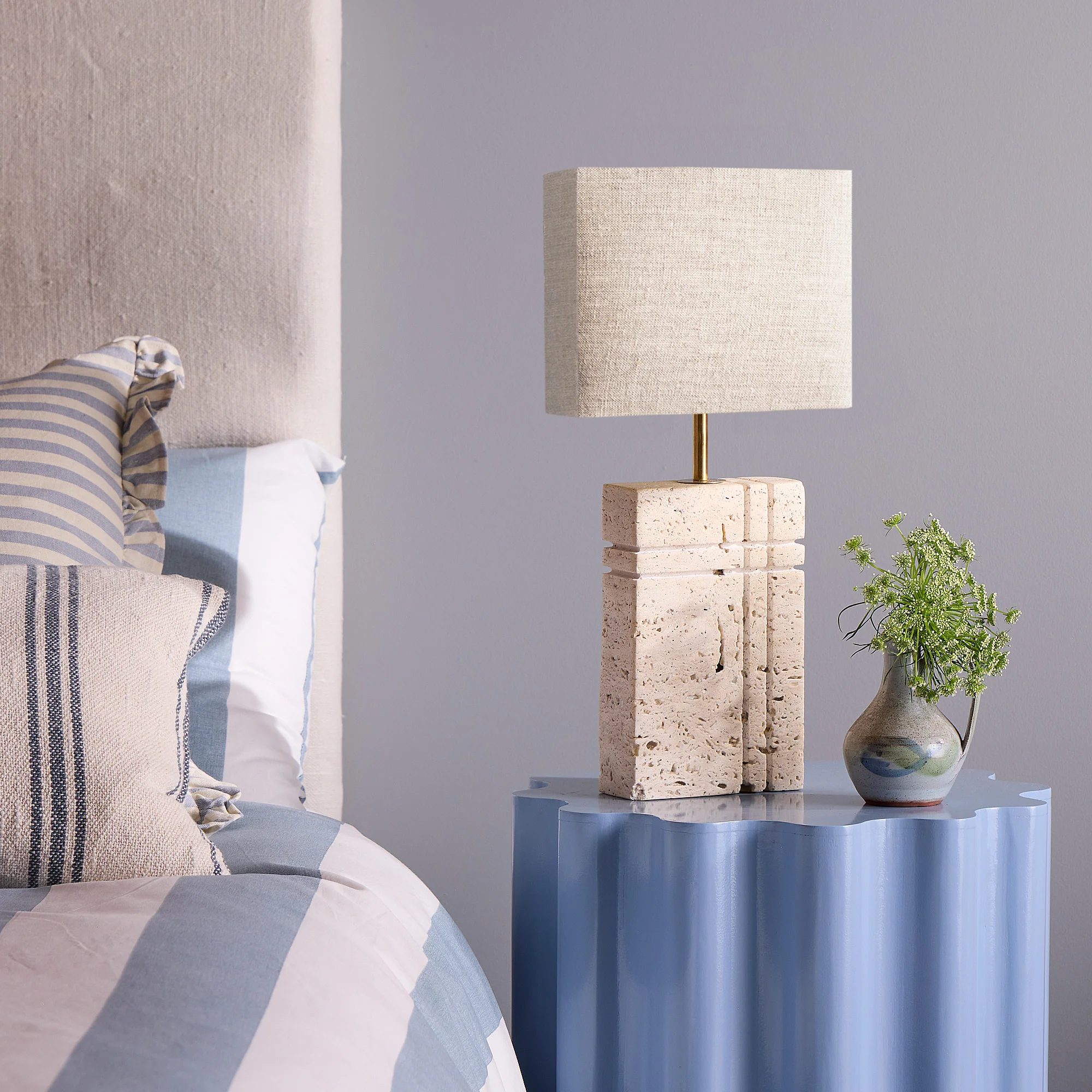 7 inch rectangular lampshade in natural linen - Image 4