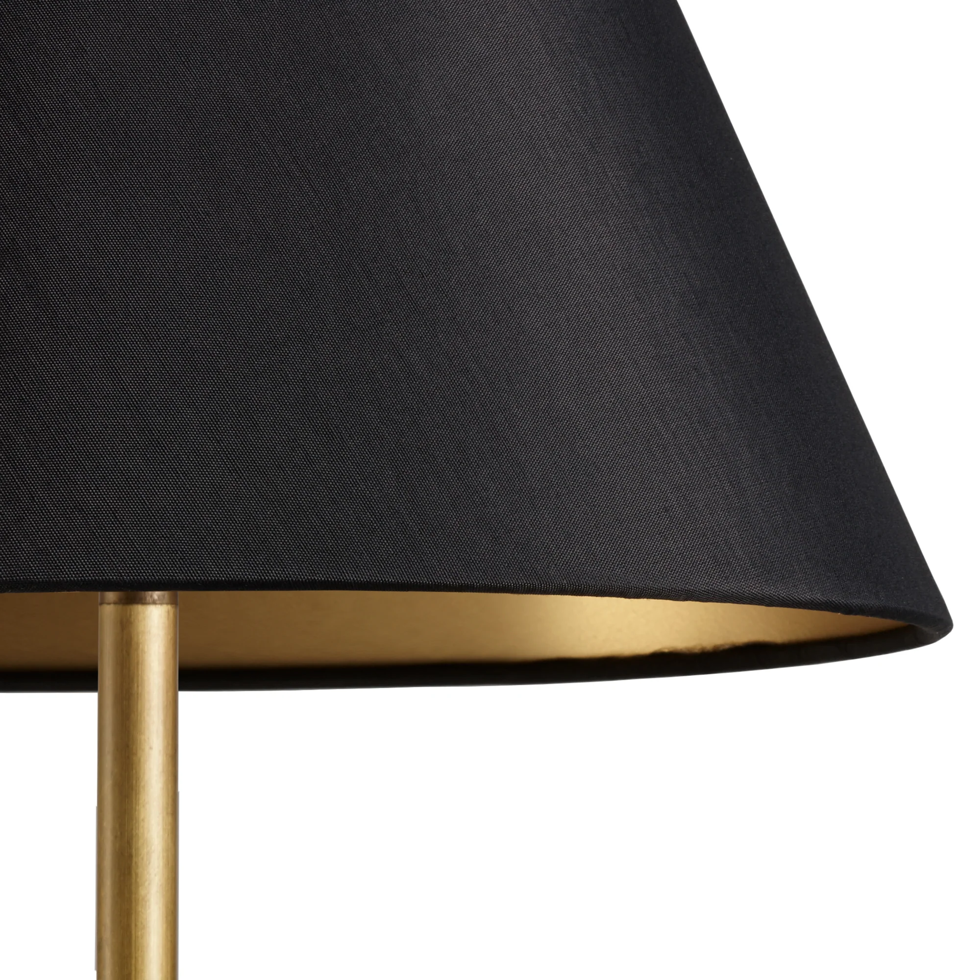 8 inch empire clip on shade in black silk with glasgow gold interior