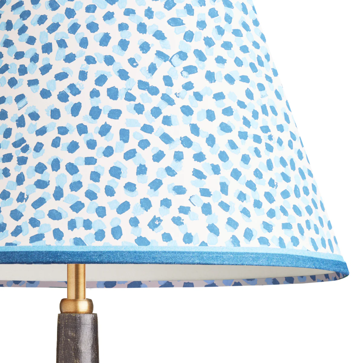 8 inch empire clip on shade in blue and indigo Polka Dot paper by GP & J Baker - Image 2