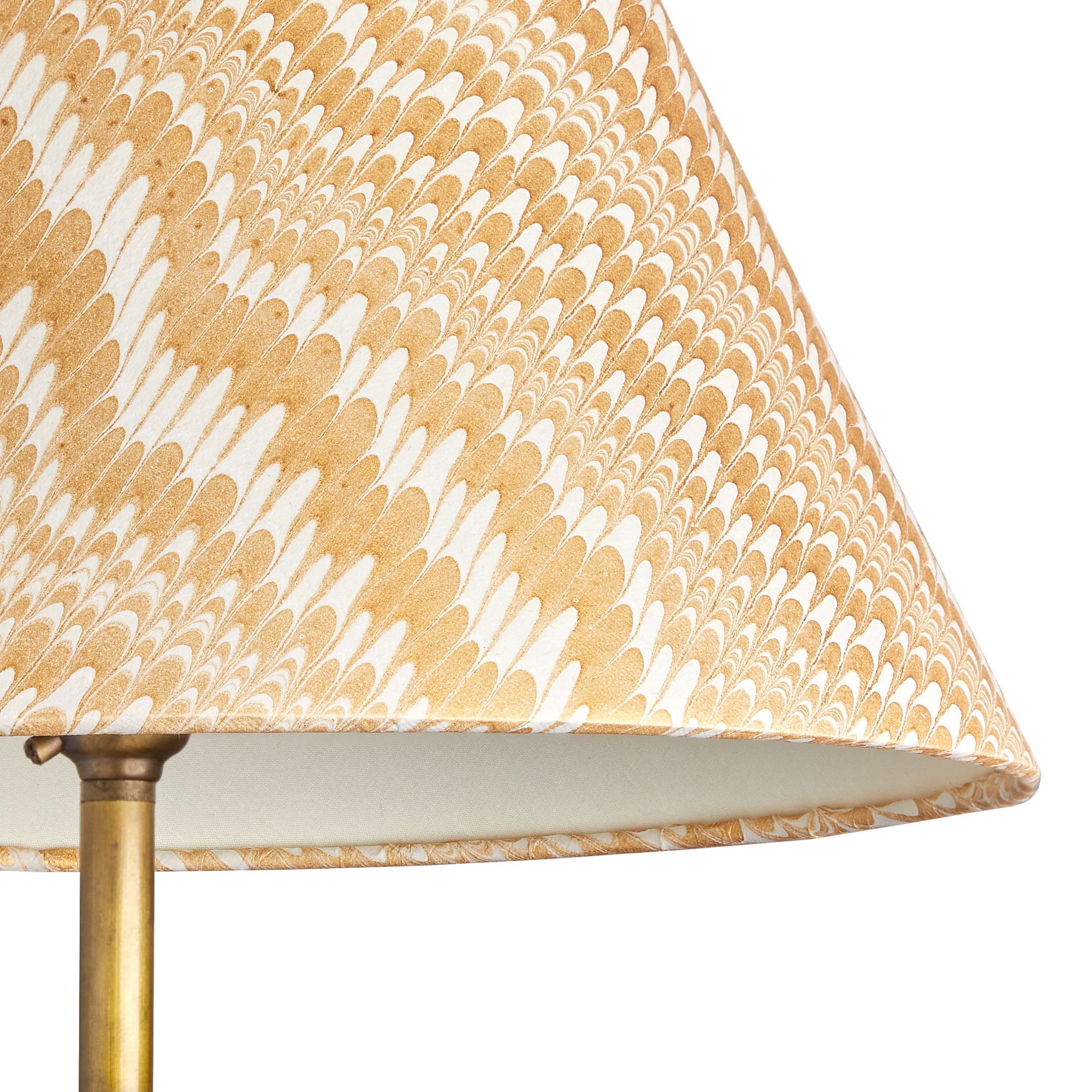 8 inch empire clip on shade in gold and white porto hand made marble paper - Image 2