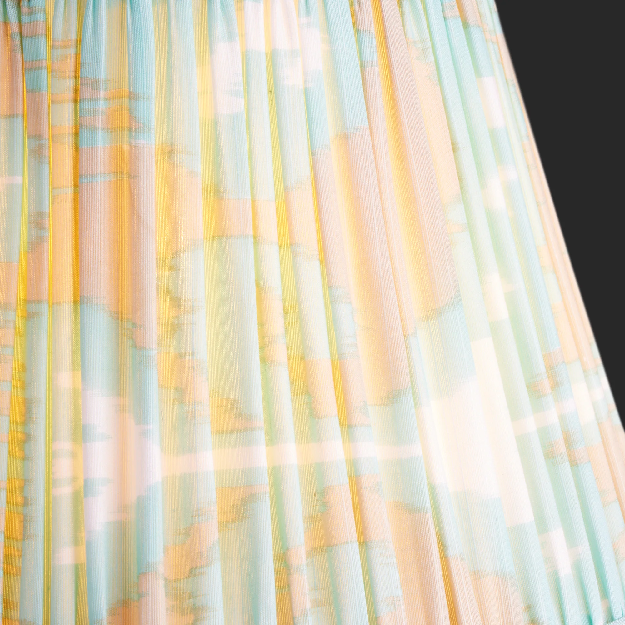8 inch empire clip on shade in koyari ikat turquoise and ecru silk - Image 3