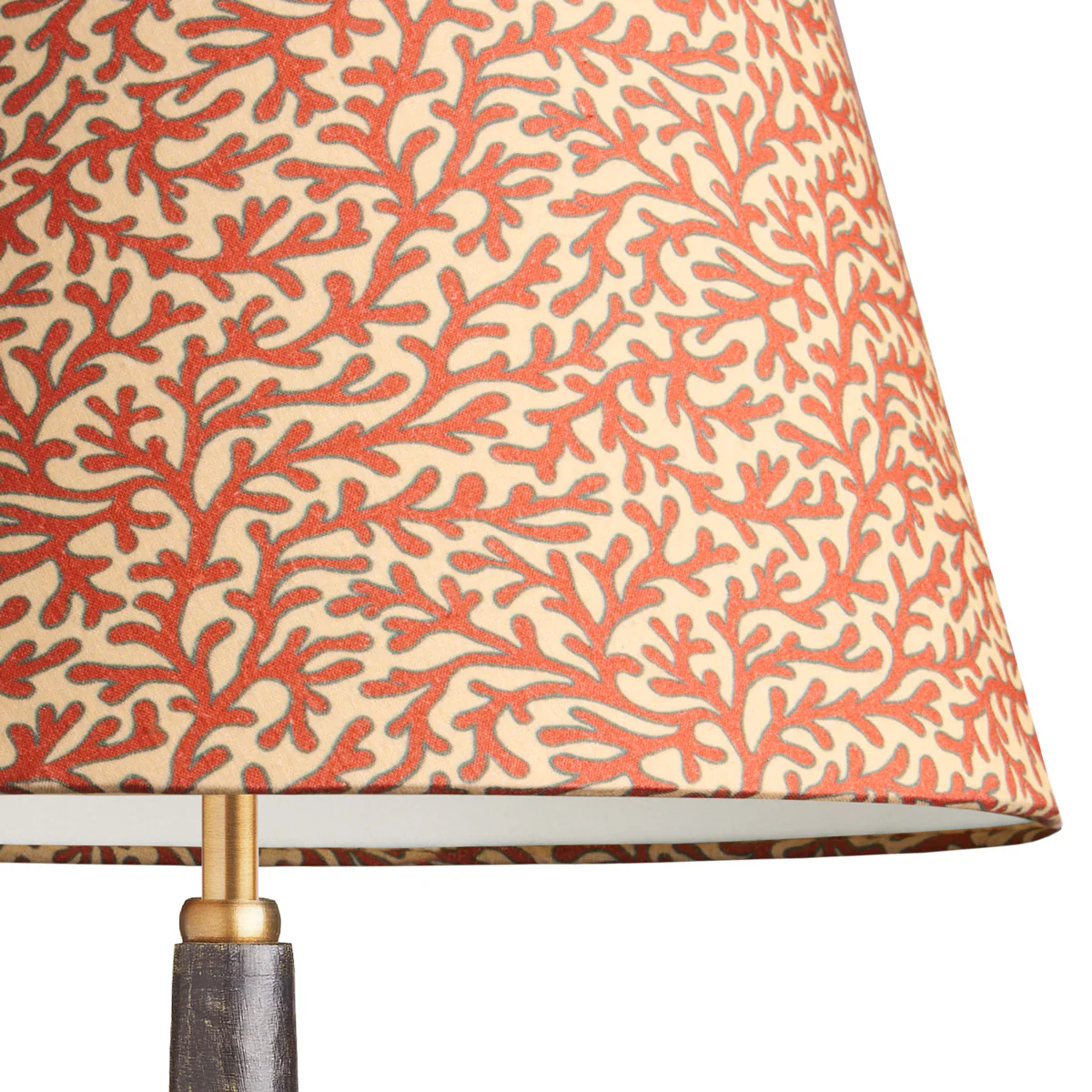 8 inch empire clip on shade in red aqua Tuffley cotton by GP & J Baker - Image 2